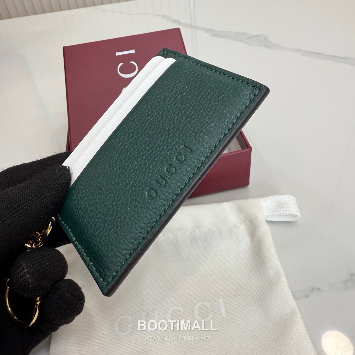 Gucci Half Horsebit Card Holder Grained Soft Leather Green 구찌 반 마 말발굽 카드홀더 그레인드 소프트 가죽 그린 10cm 7