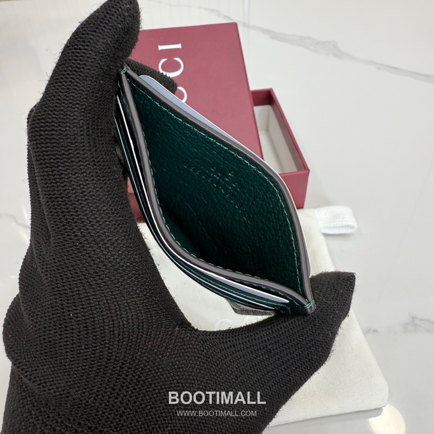 Gucci Half Horsebit Card Holder Grained Soft Leather Green 구찌 반 마 말발굽 카드홀더 그레인드 소프트 가죽 그린 10cm 9