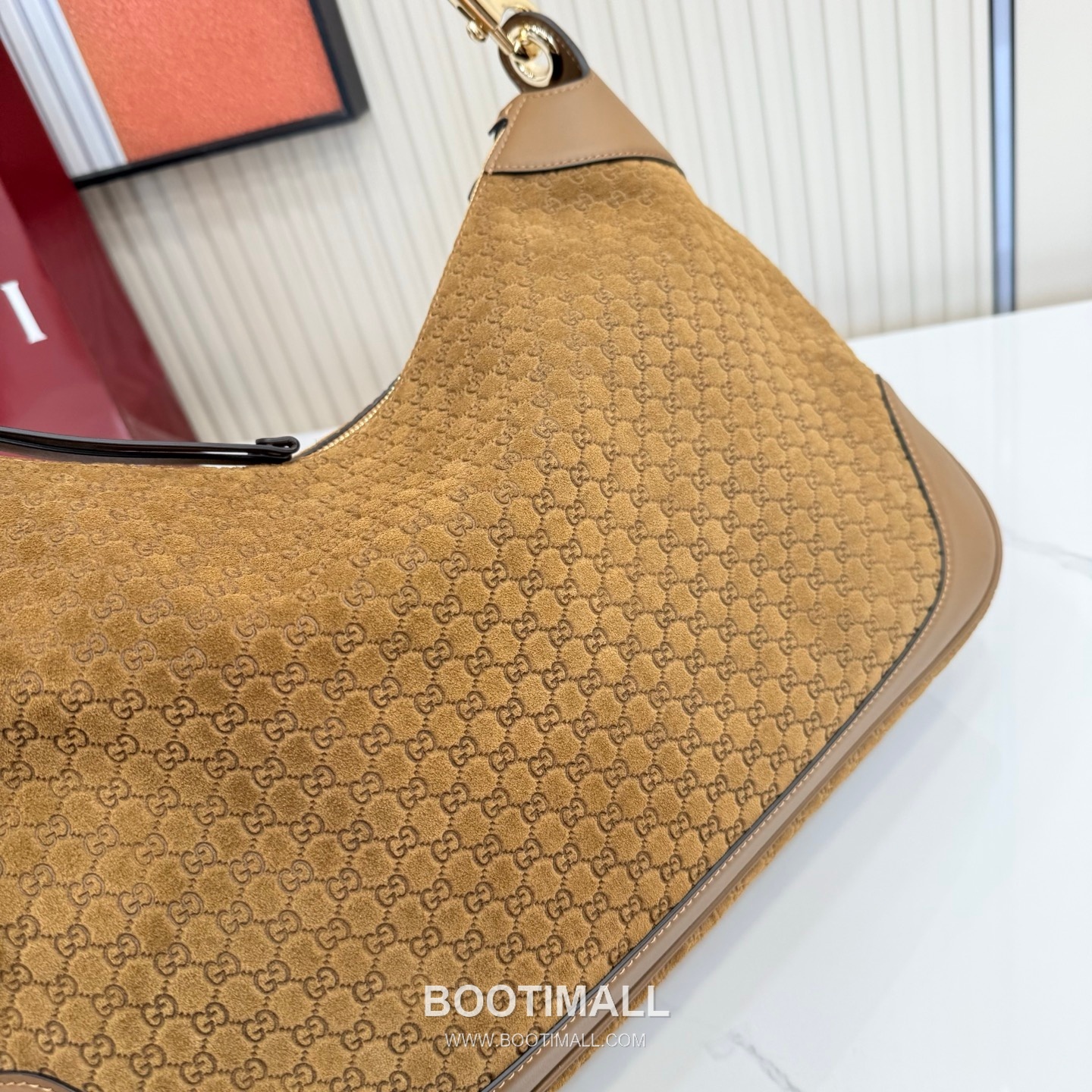 Gucci Body Double Lock GG Suede Brown Top Handle Bag 구찌 바디 더블 락 GG 스웨이드 브라운 탑핸들백 40cm 6