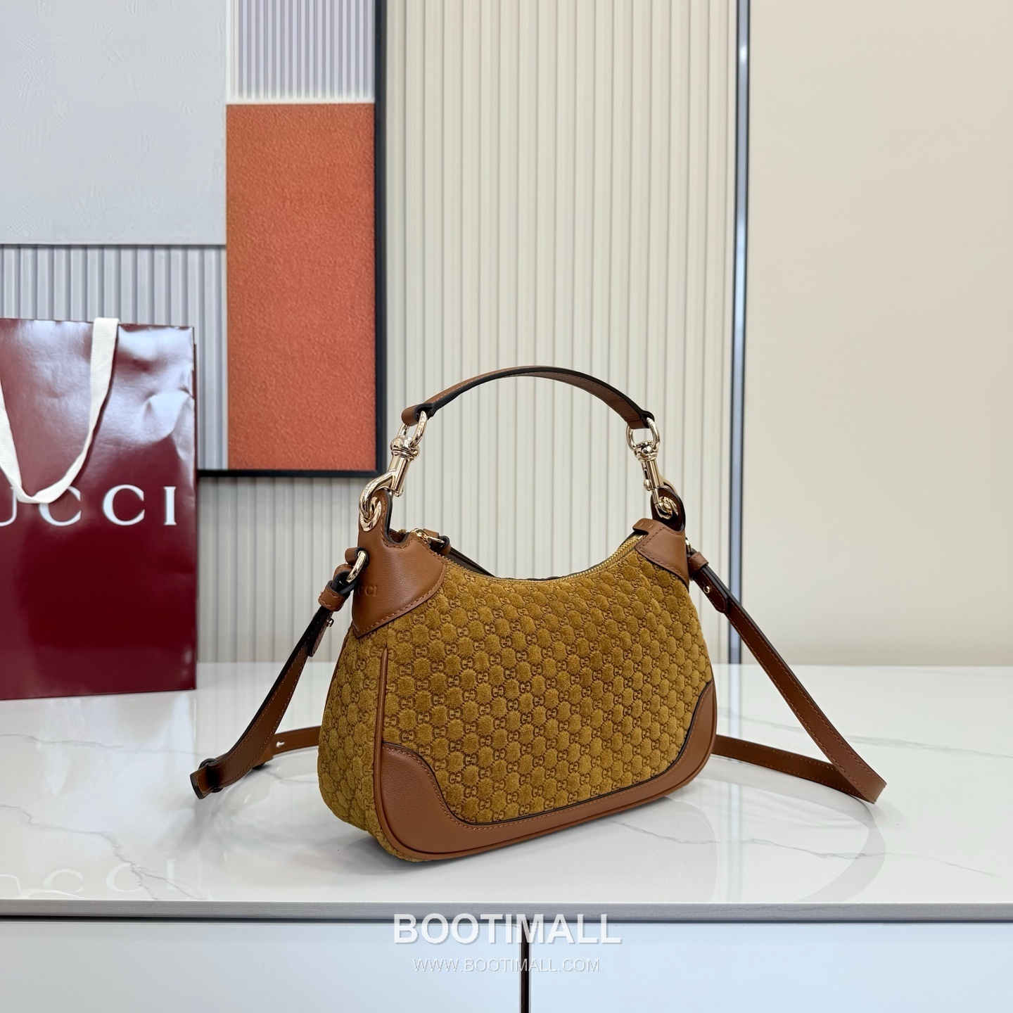 Gucci Body Double Lock GG Suede Brown Shoulder Bag 구찌 바디 더블 락 GG 스웨이드 브라운 숄더백 25cm 2