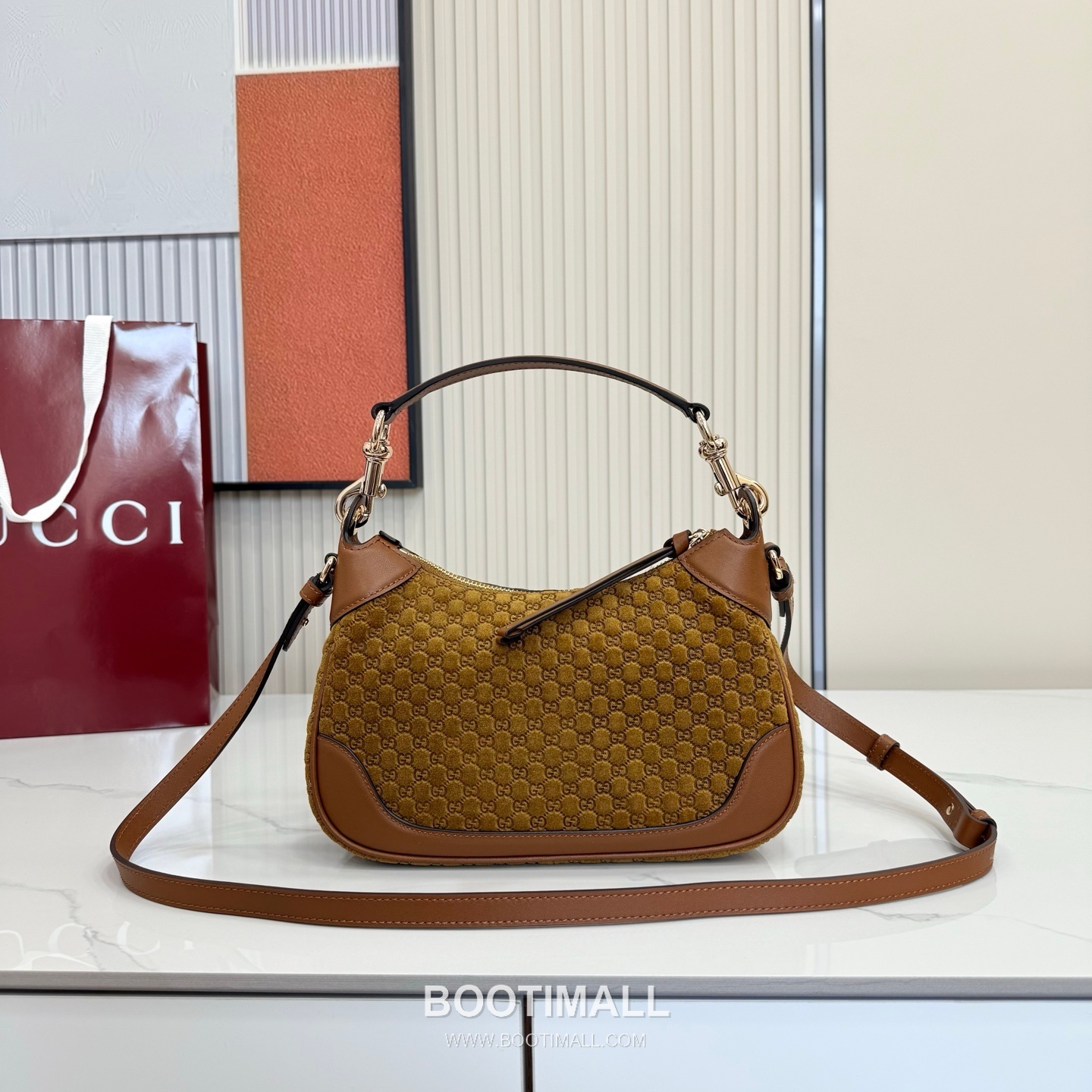 Gucci Body Double Lock GG Suede Brown Shoulder Bag 구찌 바디 더블 락 GG 스웨이드 브라운 숄더백 25cm 4