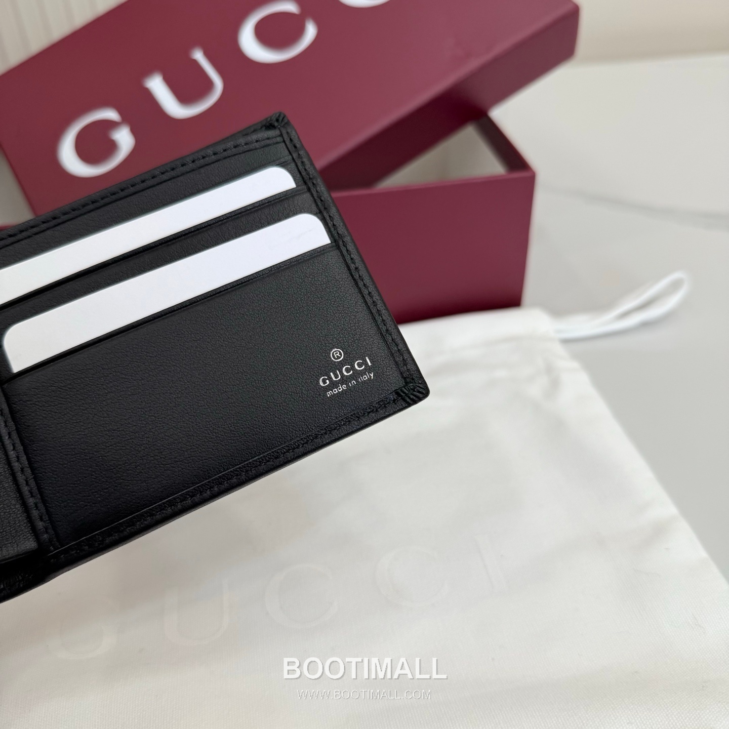 Gucci Double Fold Wallet Coated Canvas and Leather Black 구찌 더블 폴드 지갑 코팅 캔버스 및 가죽 블랙 11cm 8