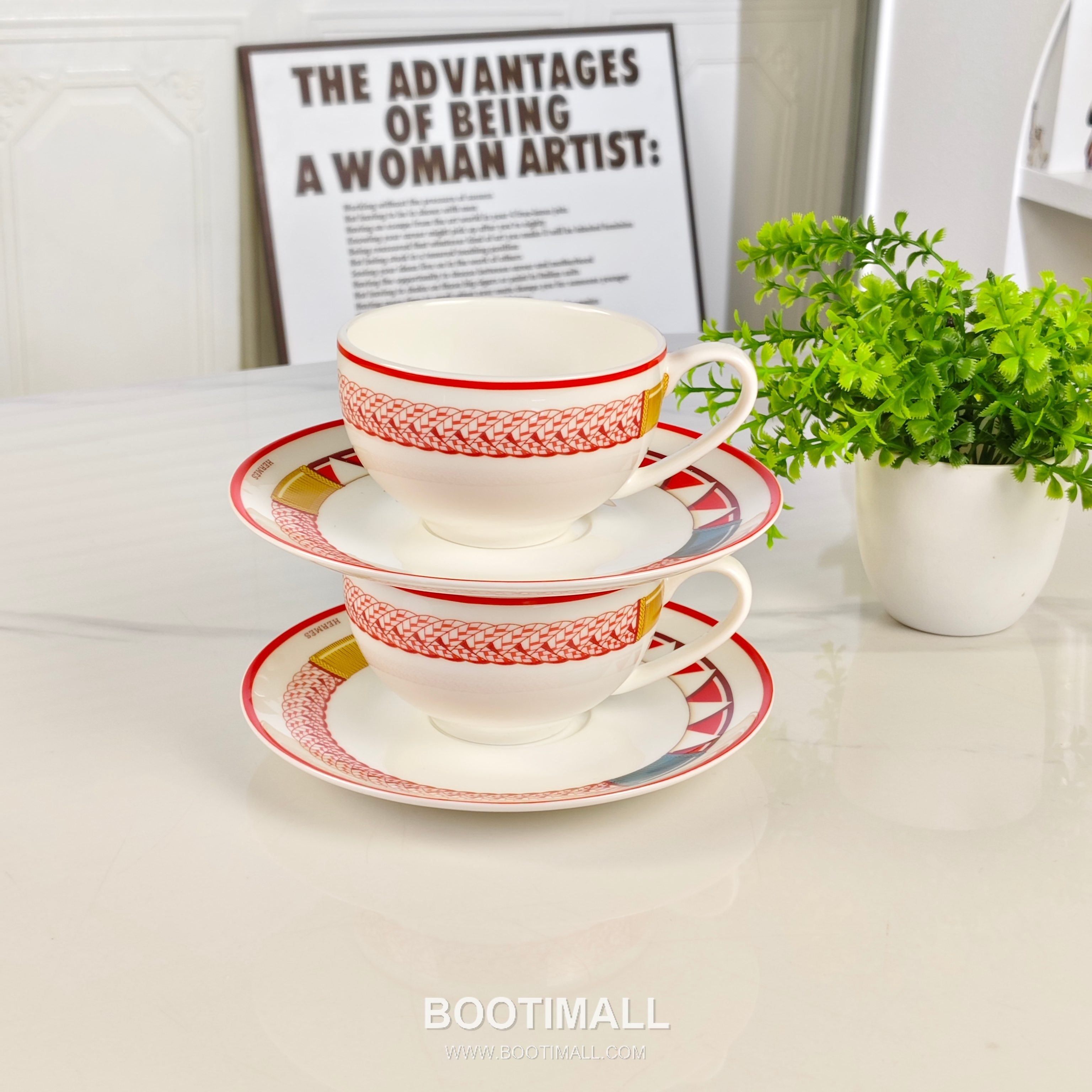 Hermes Saddle Edge Cup Plate Tableware 에르메스 마상 테두리 컵 접시 테이블웨어 5