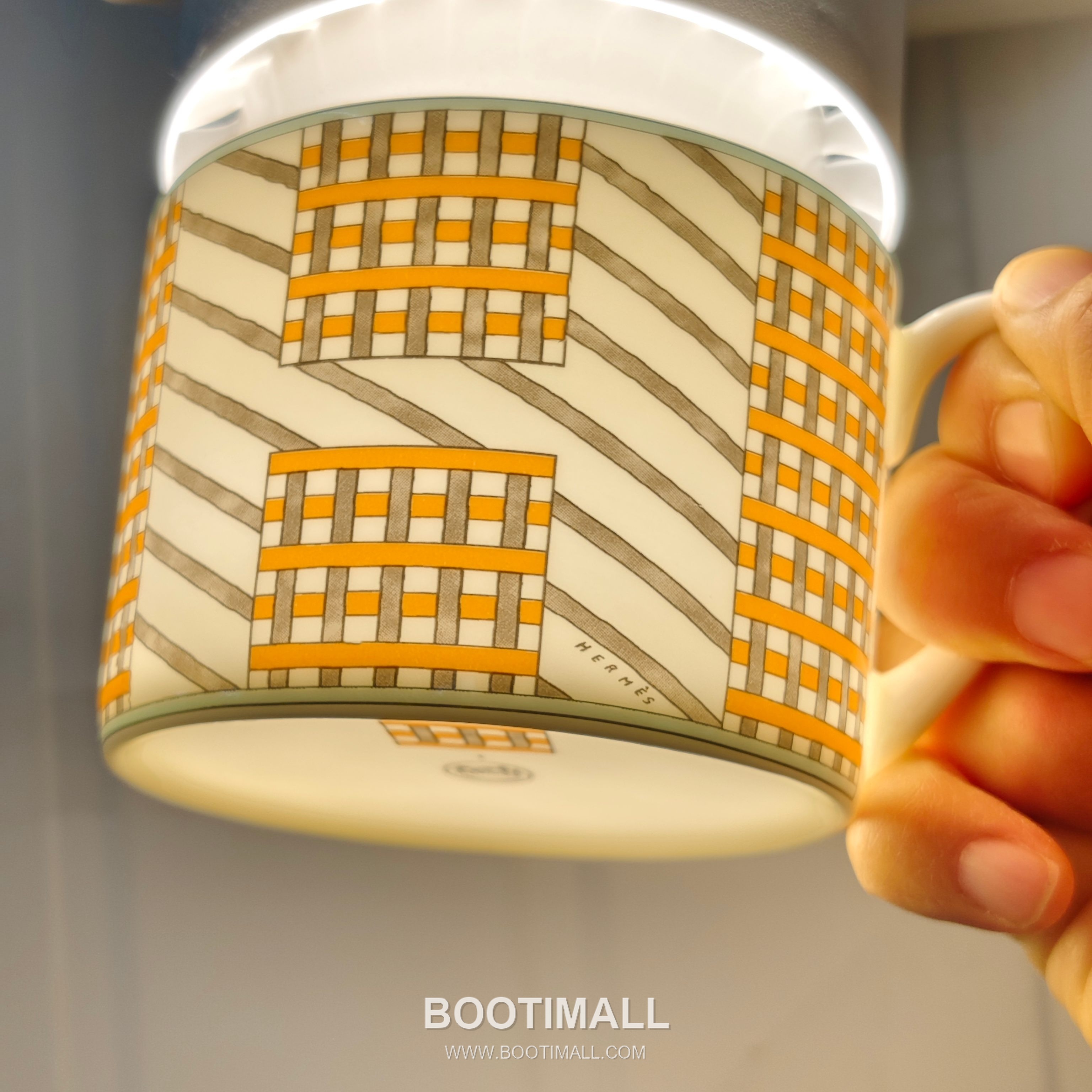 Hermes Geometric Line Double Cup Saucer Orange Tableware 에르메스 기하선 더블 컵 소서 오렌지 테이블웨어 14