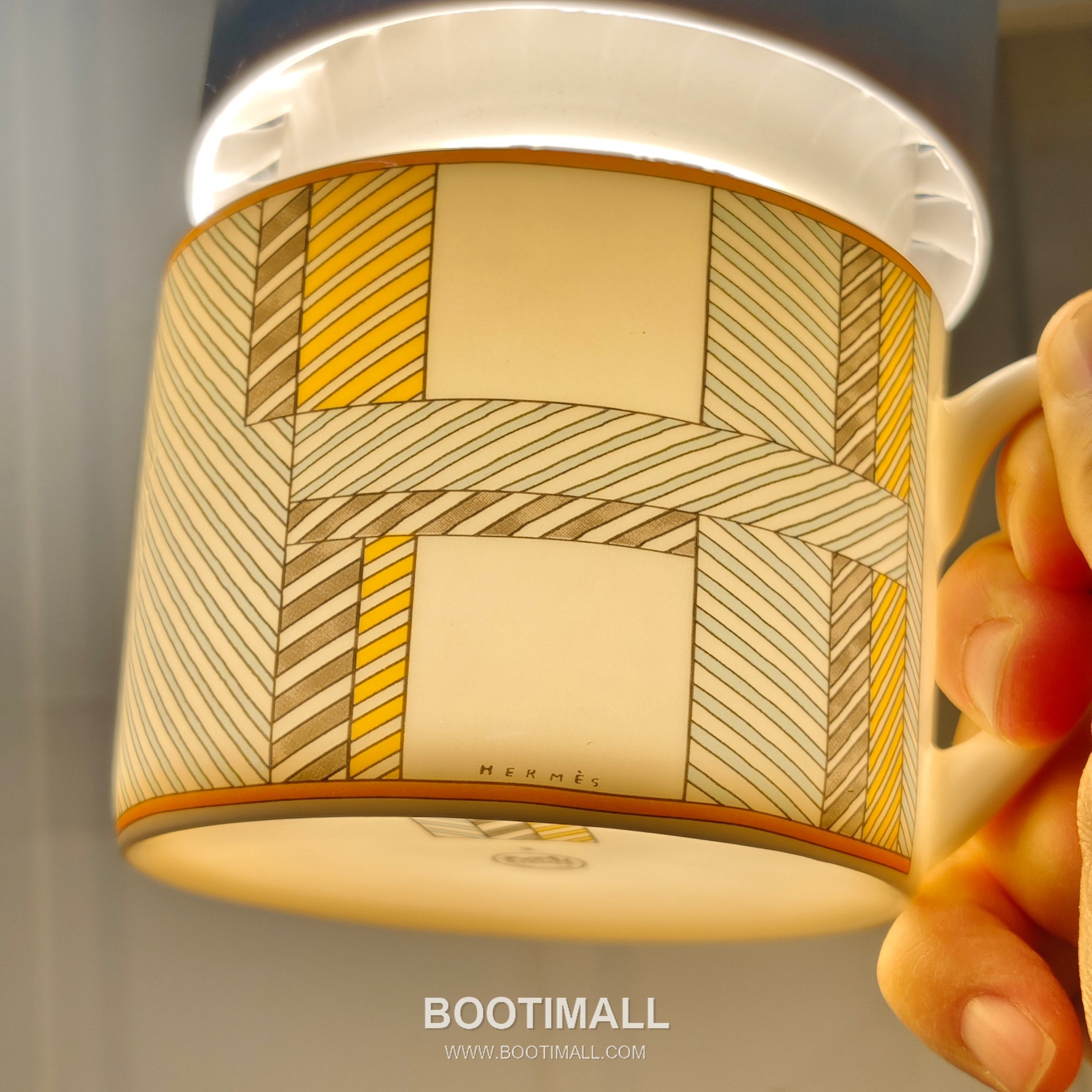 Hermes Geometric Line Double Cup Saucer Orange Tableware 에르메스 기하선 더블 컵 소서 오렌지 테이블웨어 15