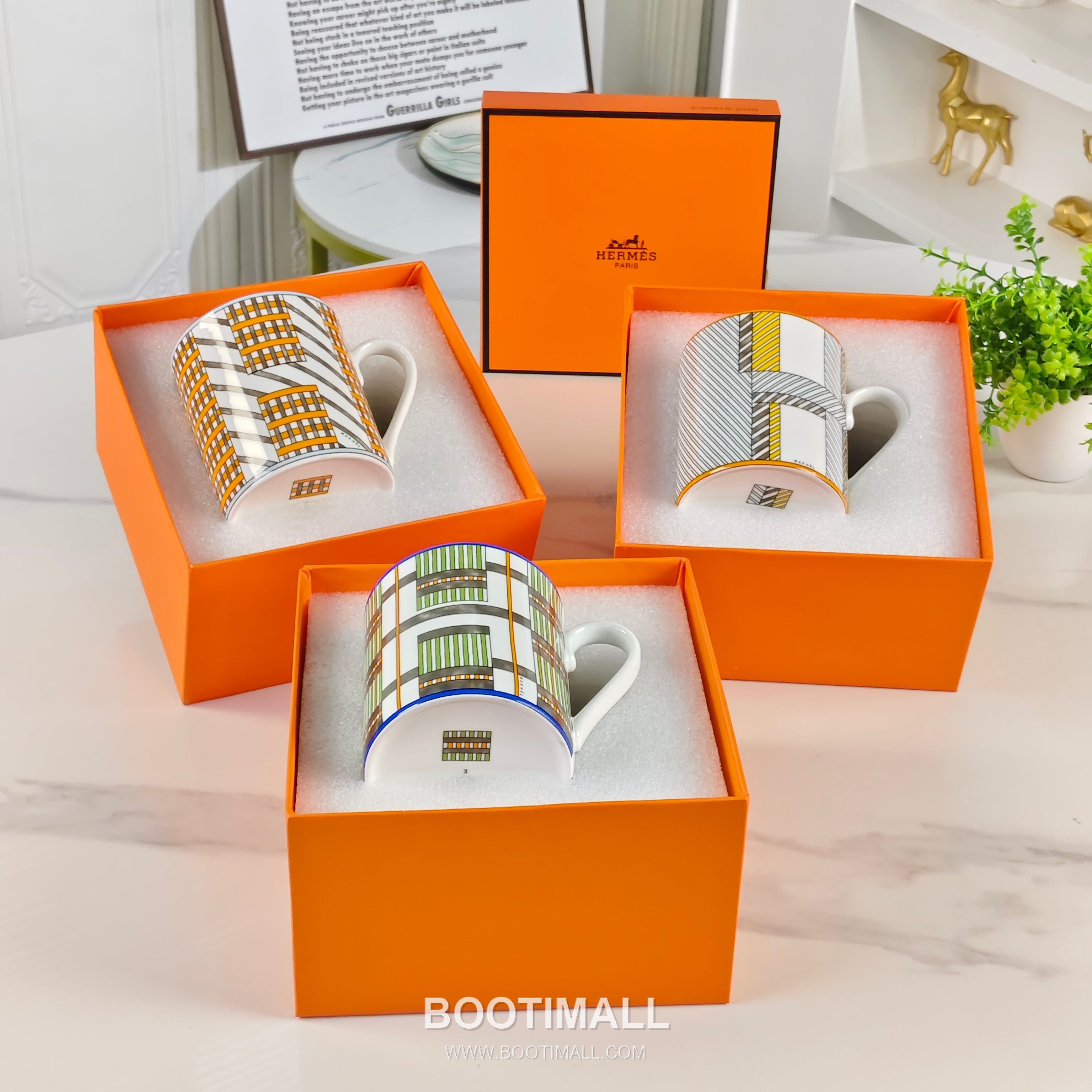 Hermes Geometric Mug Orange Accessory 에르메스 기하학 머그 오렌지 액세서리 1
