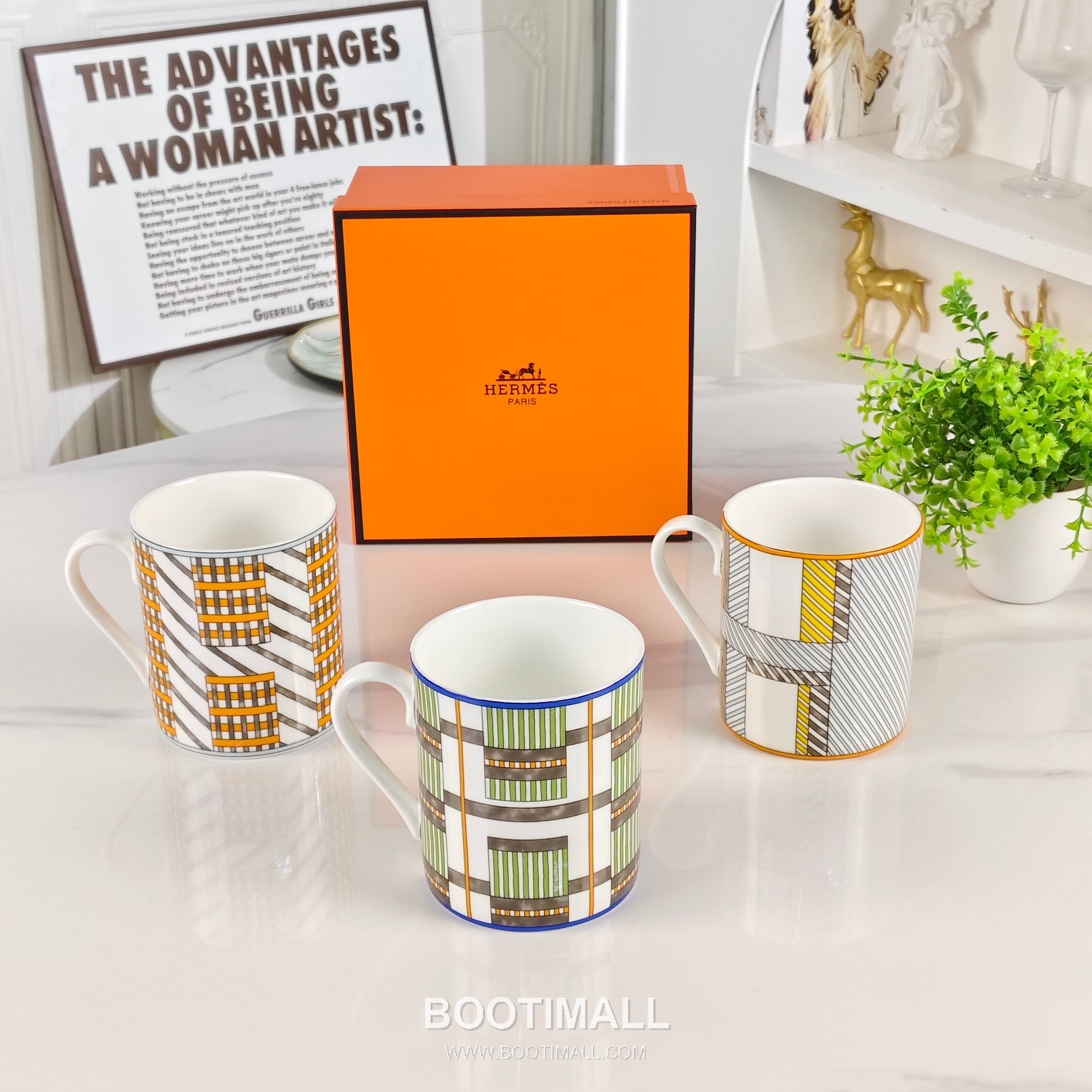 Hermes Geometric Mug Orange Accessory 에르메스 기하학 머그 오렌지 액세서리 5
