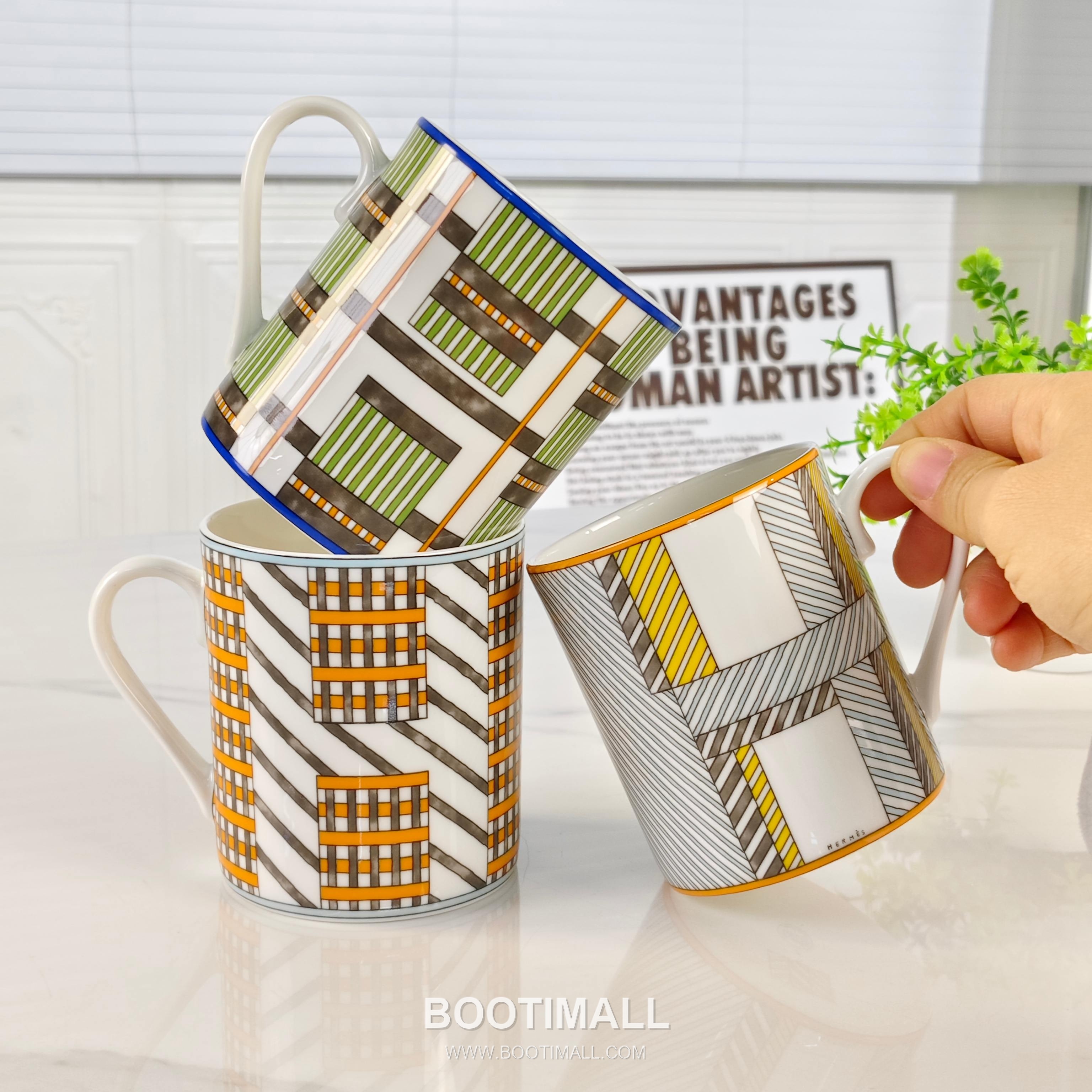 Hermes Geometric Mug Orange Accessory 에르메스 기하학 머그 오렌지 액세서리 8