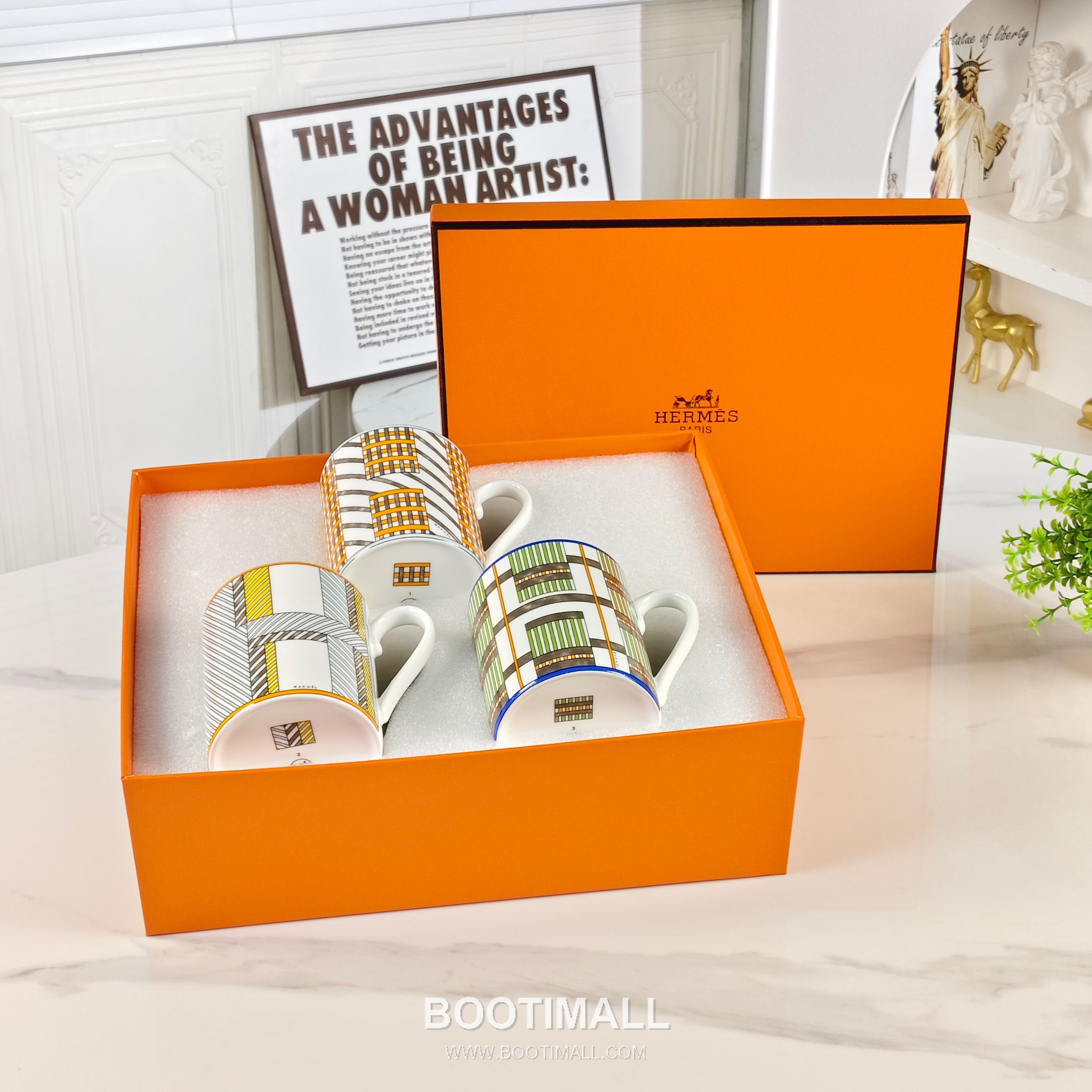 Hermes Geometric Mug Orange Accessory 에르메스 기하학 머그 오렌지 액세서리 13