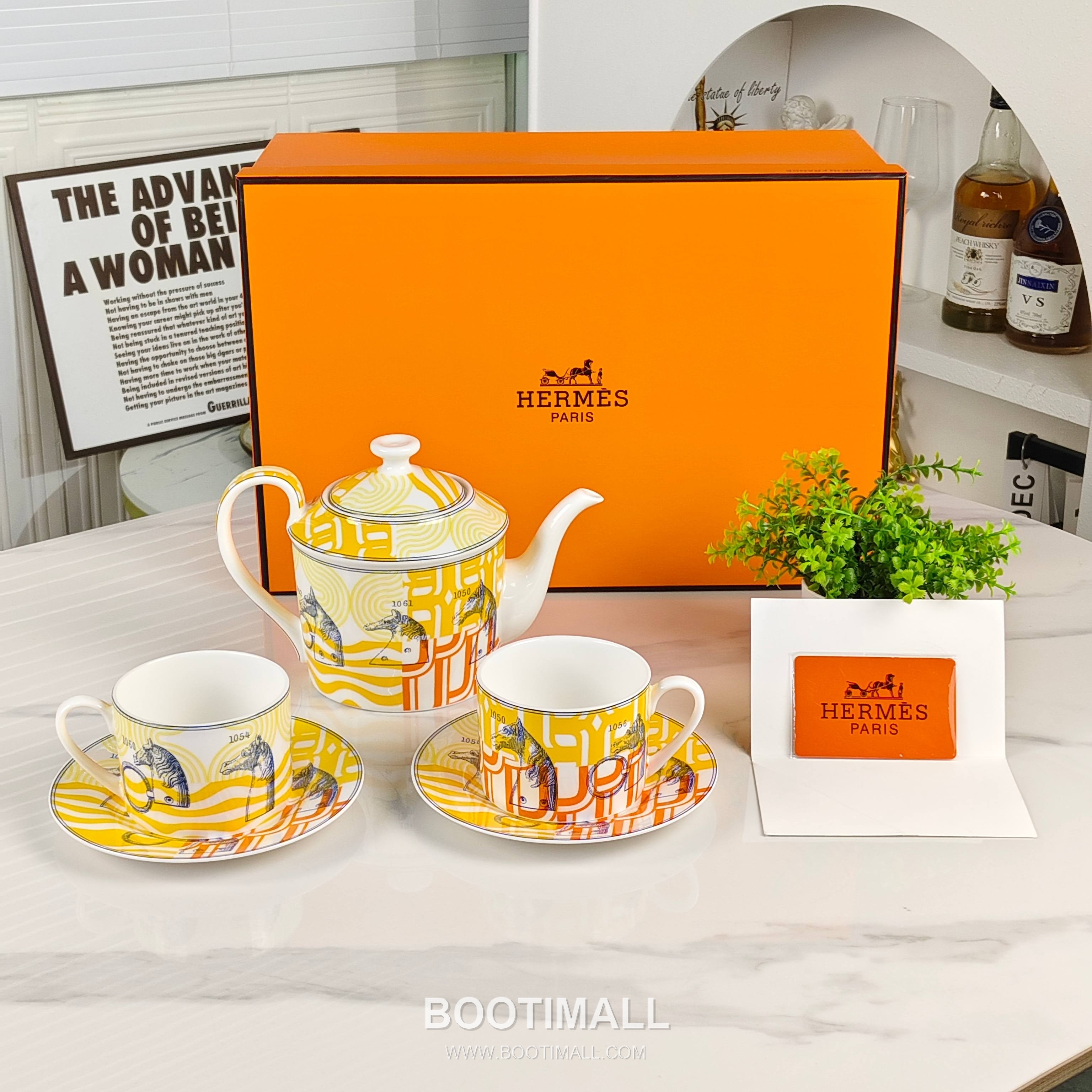 Hermes Yellow Base Number Tea Set Yellow Tableware 에르메스 황바탕 숫자 다기 세트 옐로우 식기 2