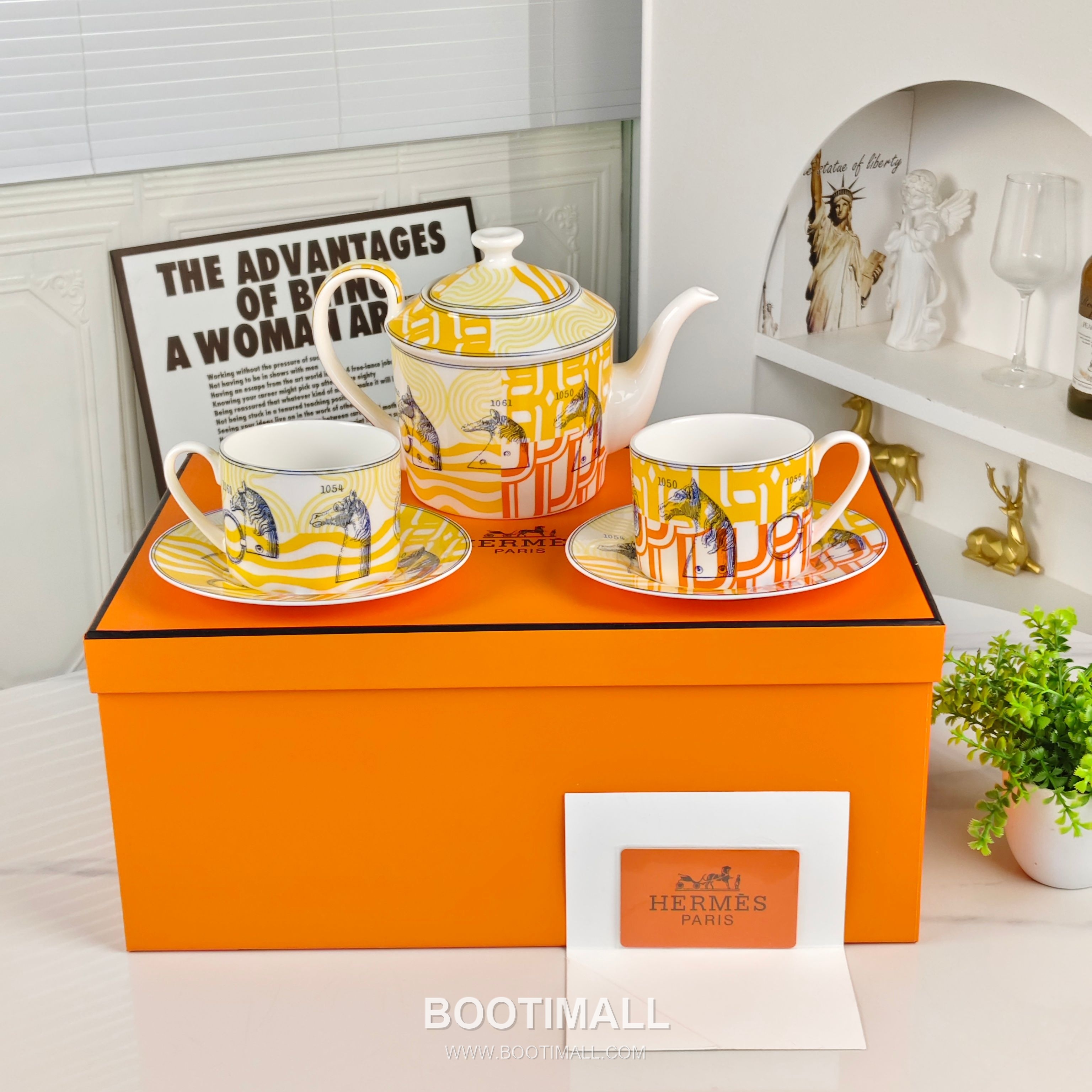 Hermes Yellow Base Number Tea Set Yellow Tableware 에르메스 황바탕 숫자 다기 세트 옐로우 식기 3