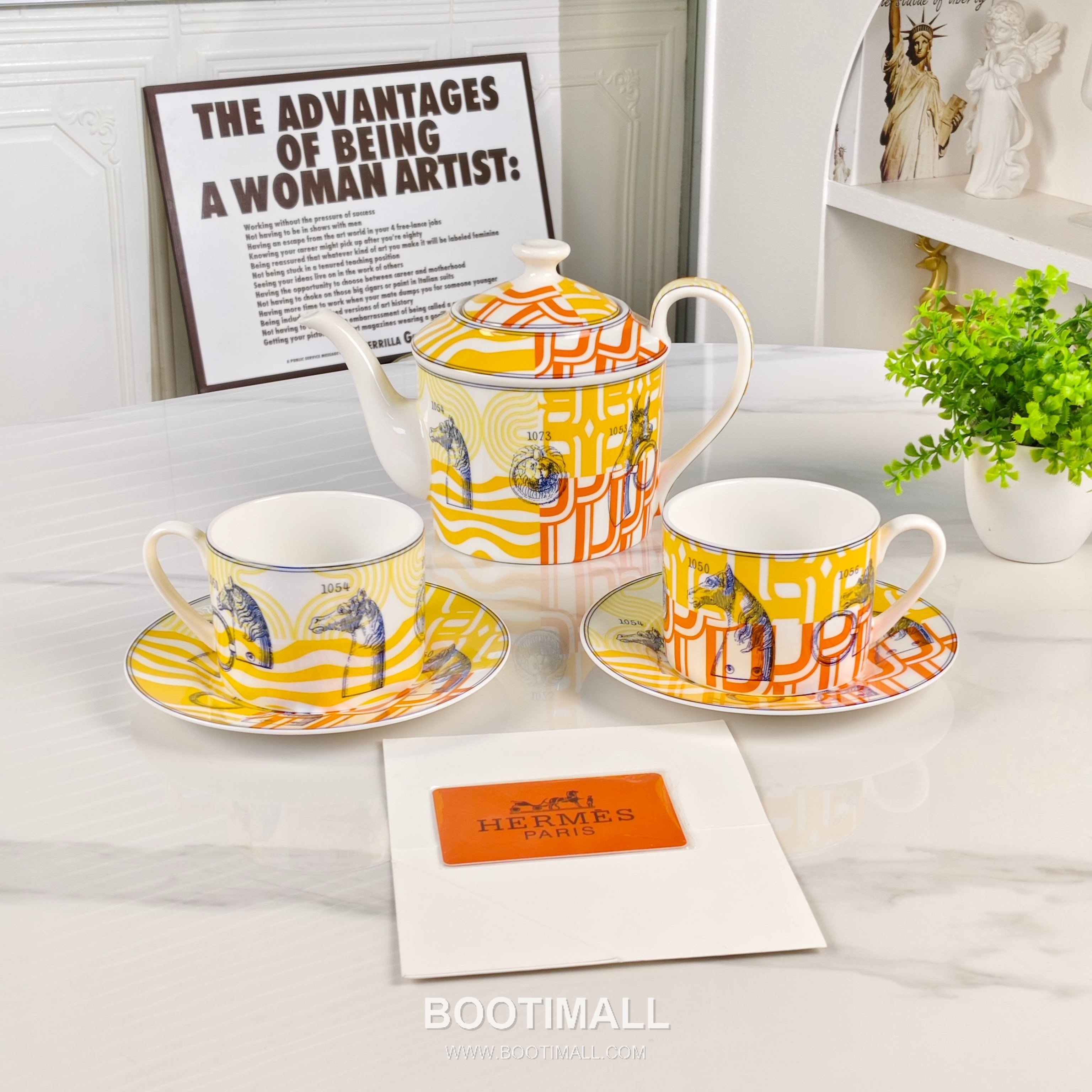 Hermes Yellow Base Number Tea Set Yellow Tableware 에르메스 황바탕 숫자 다기 세트 옐로우 식기 4