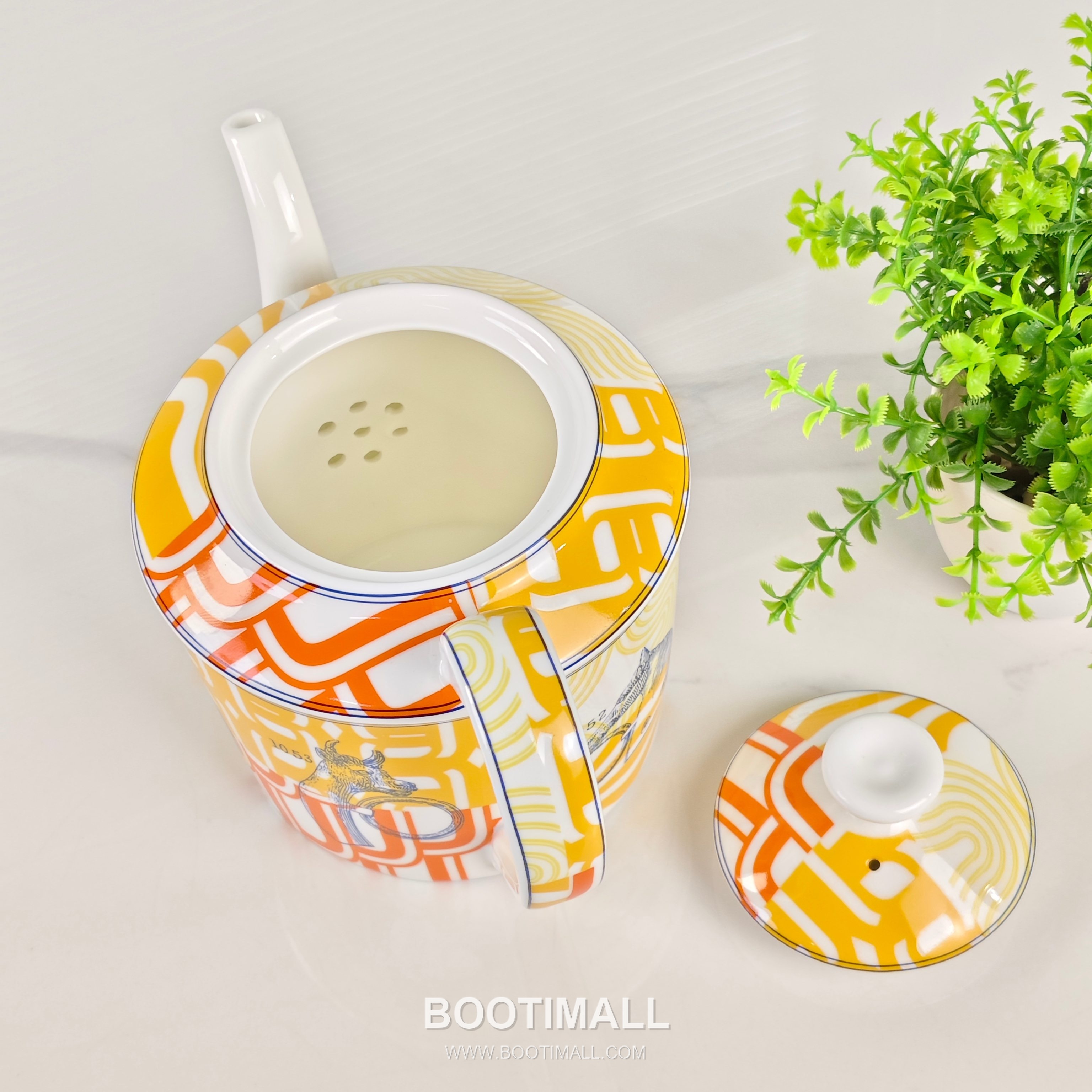 Hermes Yellow Base Number Tea Set Yellow Tableware 에르메스 황바탕 숫자 다기 세트 옐로우 식기 6