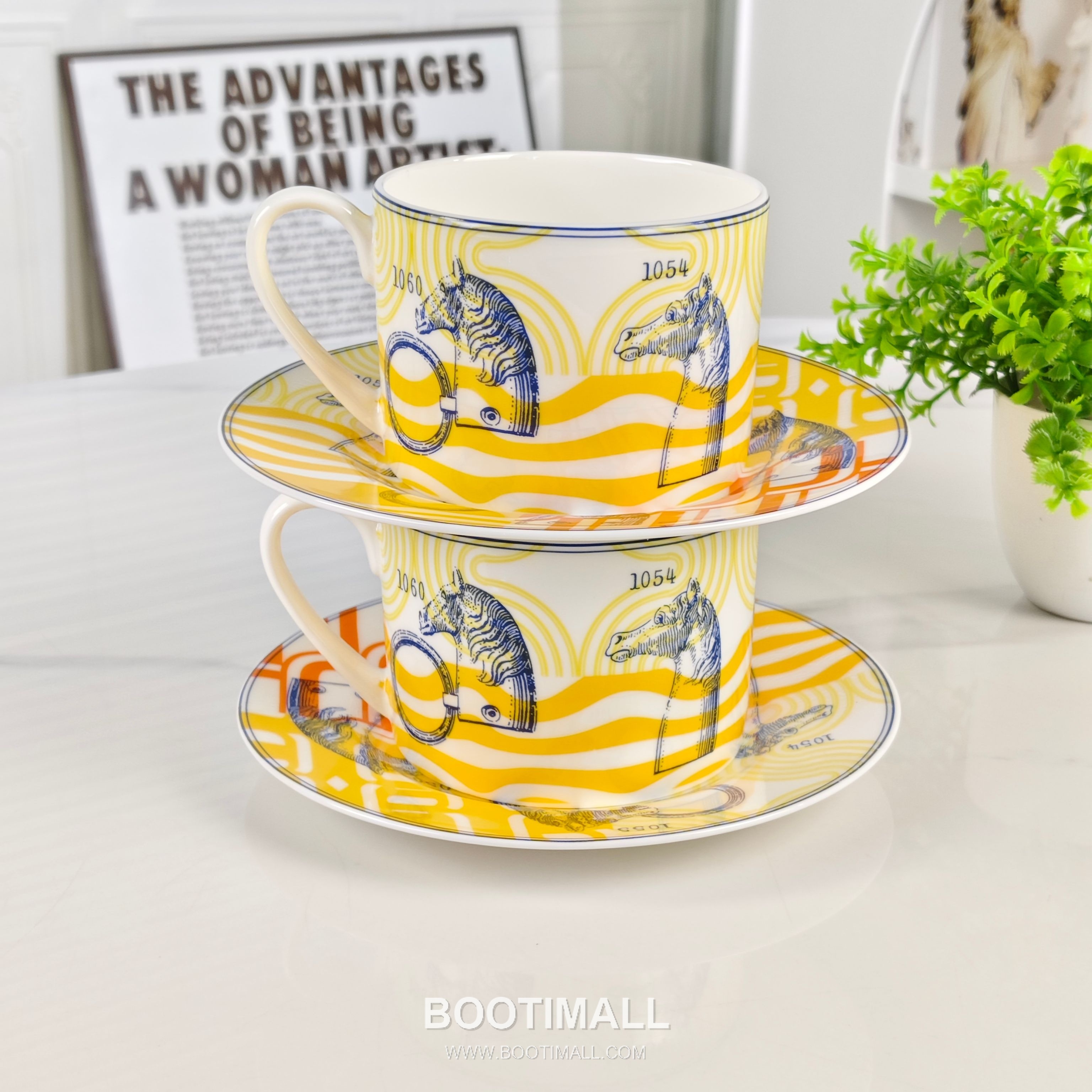 Hermes Yellow Base Number Tea Set Yellow Tableware 에르메스 황바탕 숫자 다기 세트 옐로우 식기 7