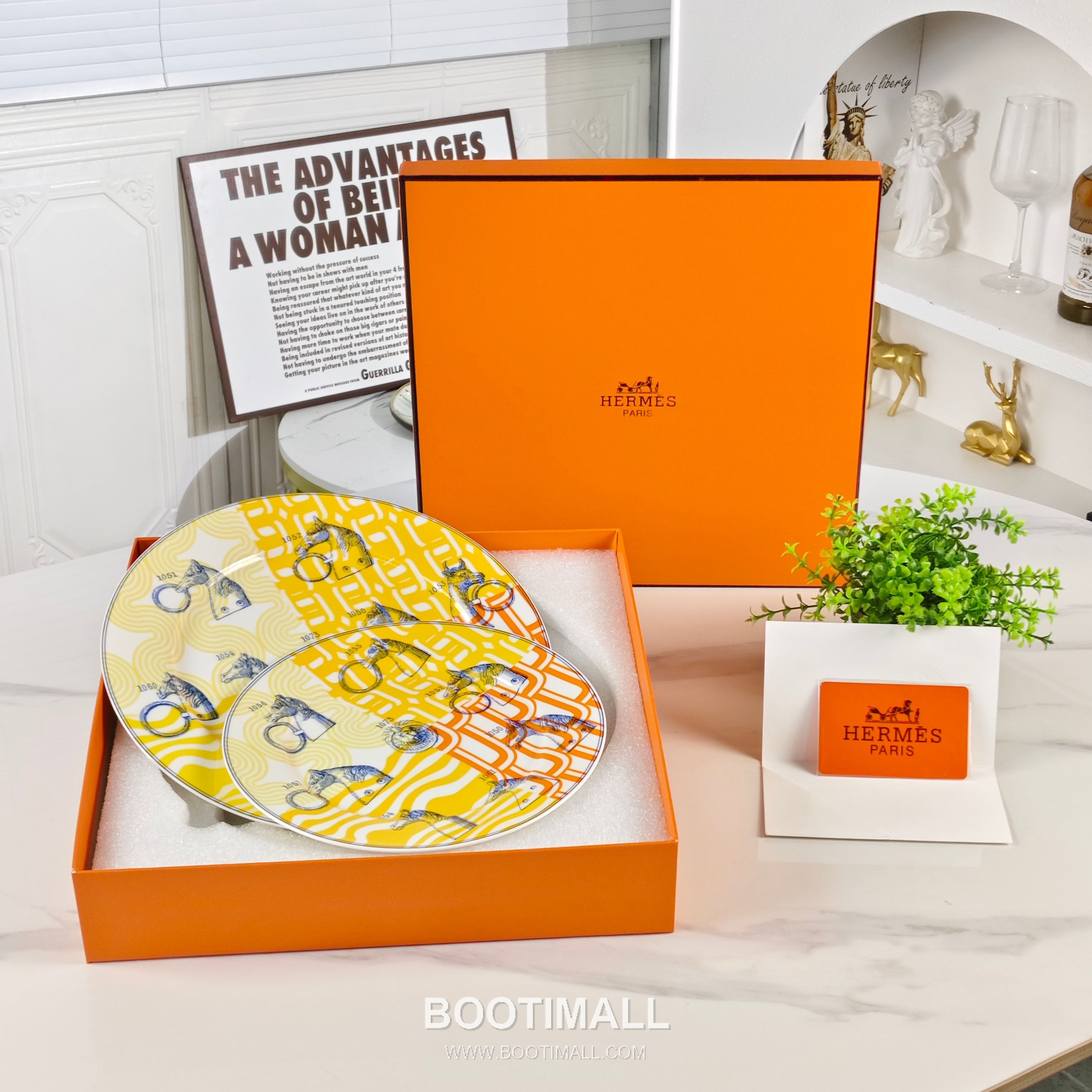 Hermes Digital Horse Plate Yellow Tableware 에르메스 디지털 말 접시 옐로우 테이블웨어 10 inch, 8 inch 1