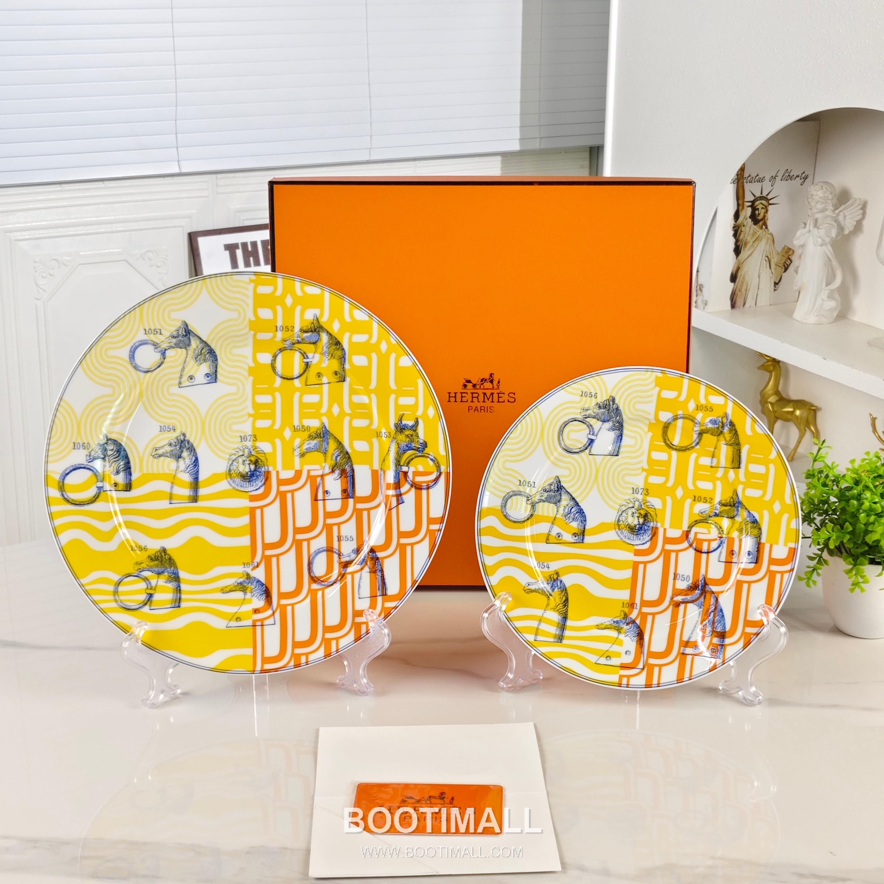 Hermes Digital Horse Plate Yellow Tableware 에르메스 디지털 말 접시 옐로우 테이블웨어 10 inch, 8 inch 2