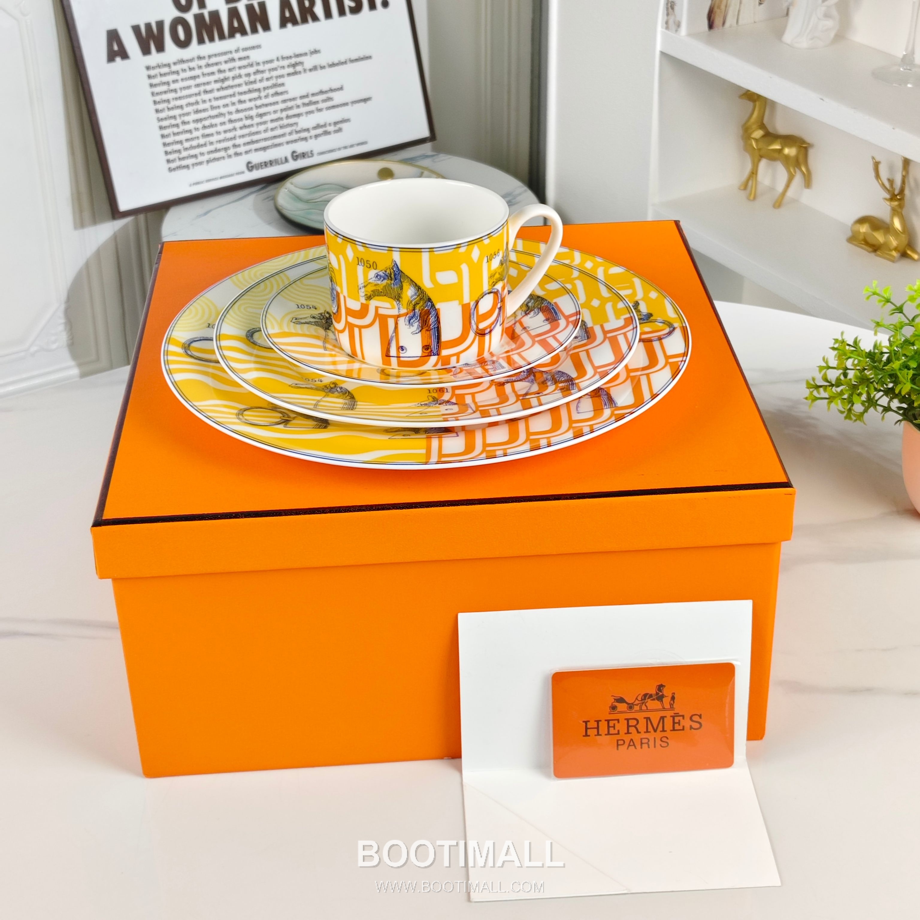 Hermes Yellow Base Number Tableware Set Yellow 에르메스 옐로우 바탕 숫자 식기 세트 옐로우 3