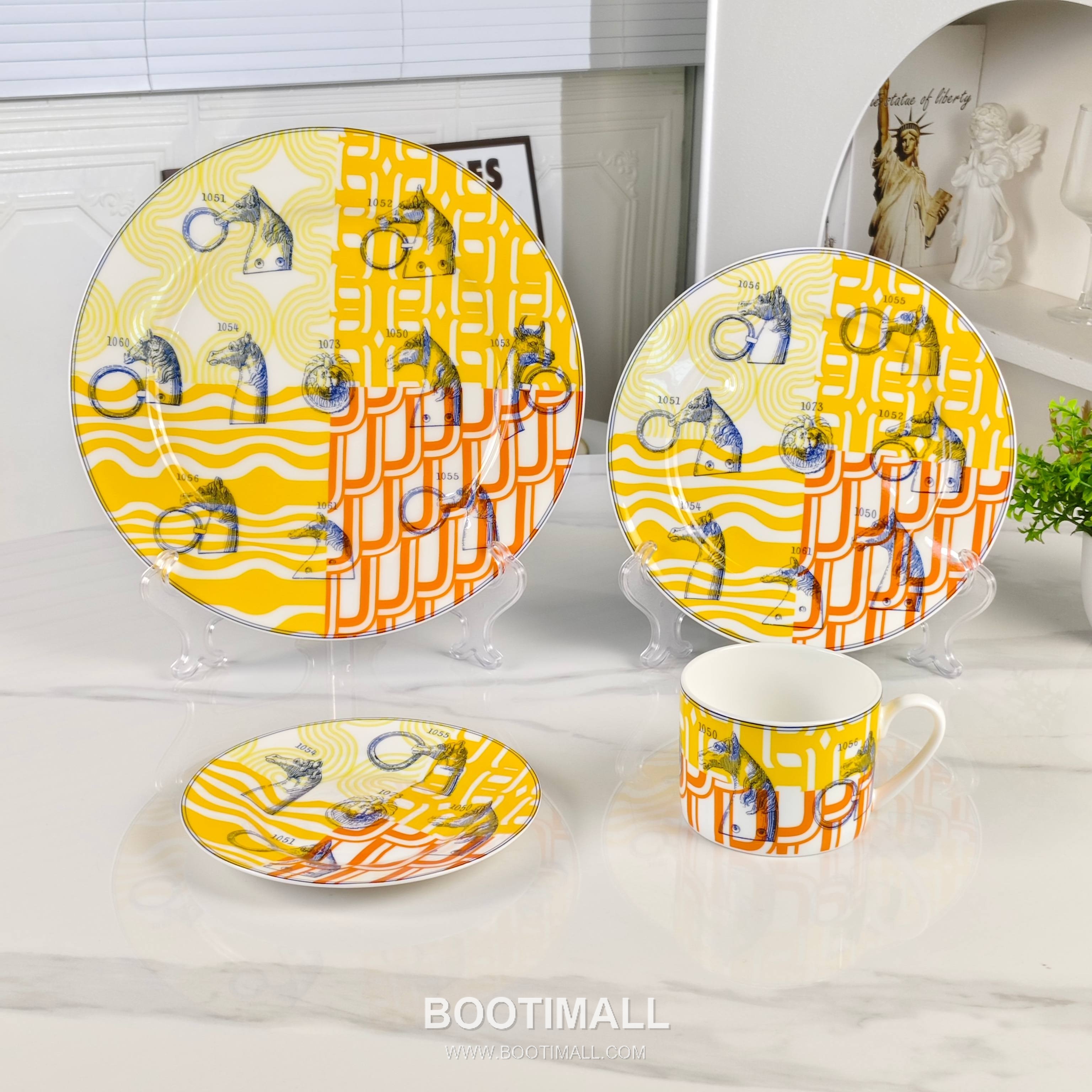 Hermes Yellow Base Number Tableware Set Yellow 에르메스 옐로우 바탕 숫자 식기 세트 옐로우 5