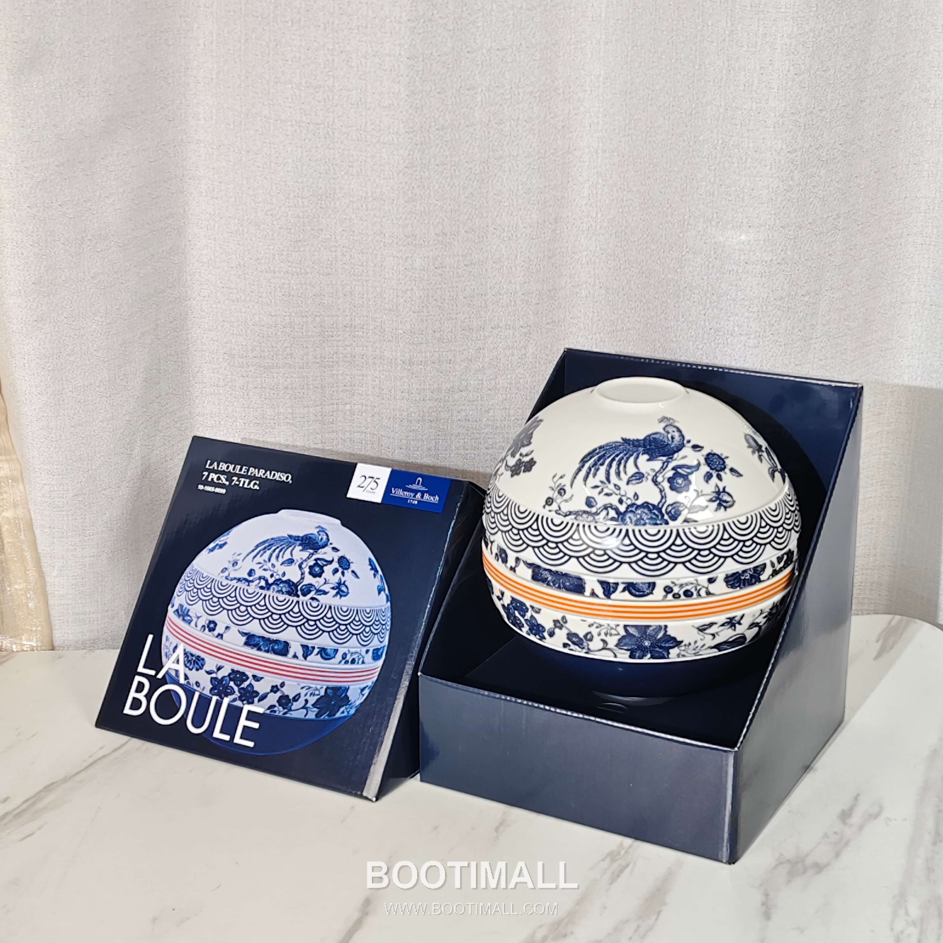 Blue Floral Dinnerware Set Porcelain Blue Tableware Set 청화 꽃형 식기 세트 도자기 블루 7 pieces 1