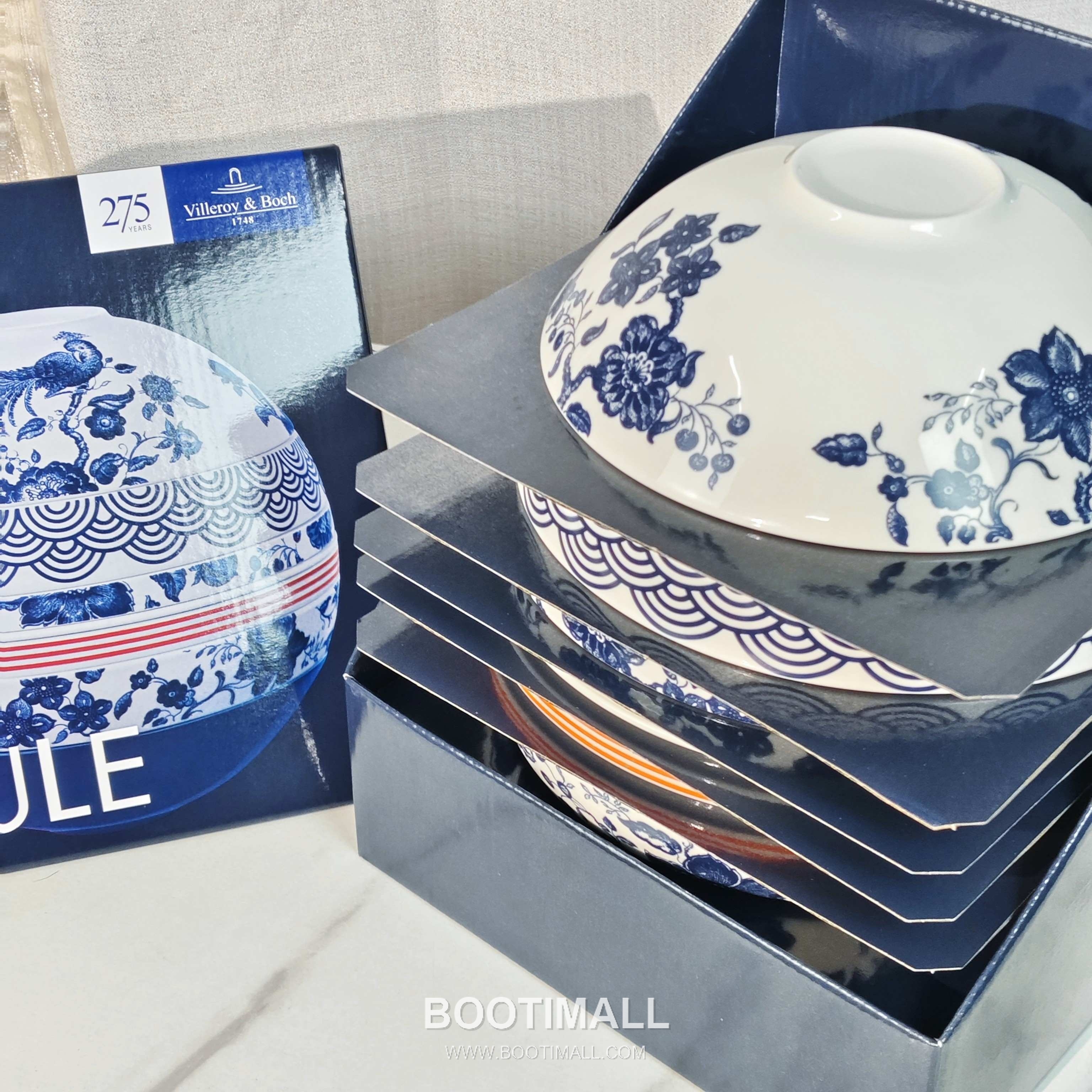 Blue Floral Dinnerware Set Porcelain Blue Tableware Set 청화 꽃형 식기 세트 도자기 블루 7 pieces 2