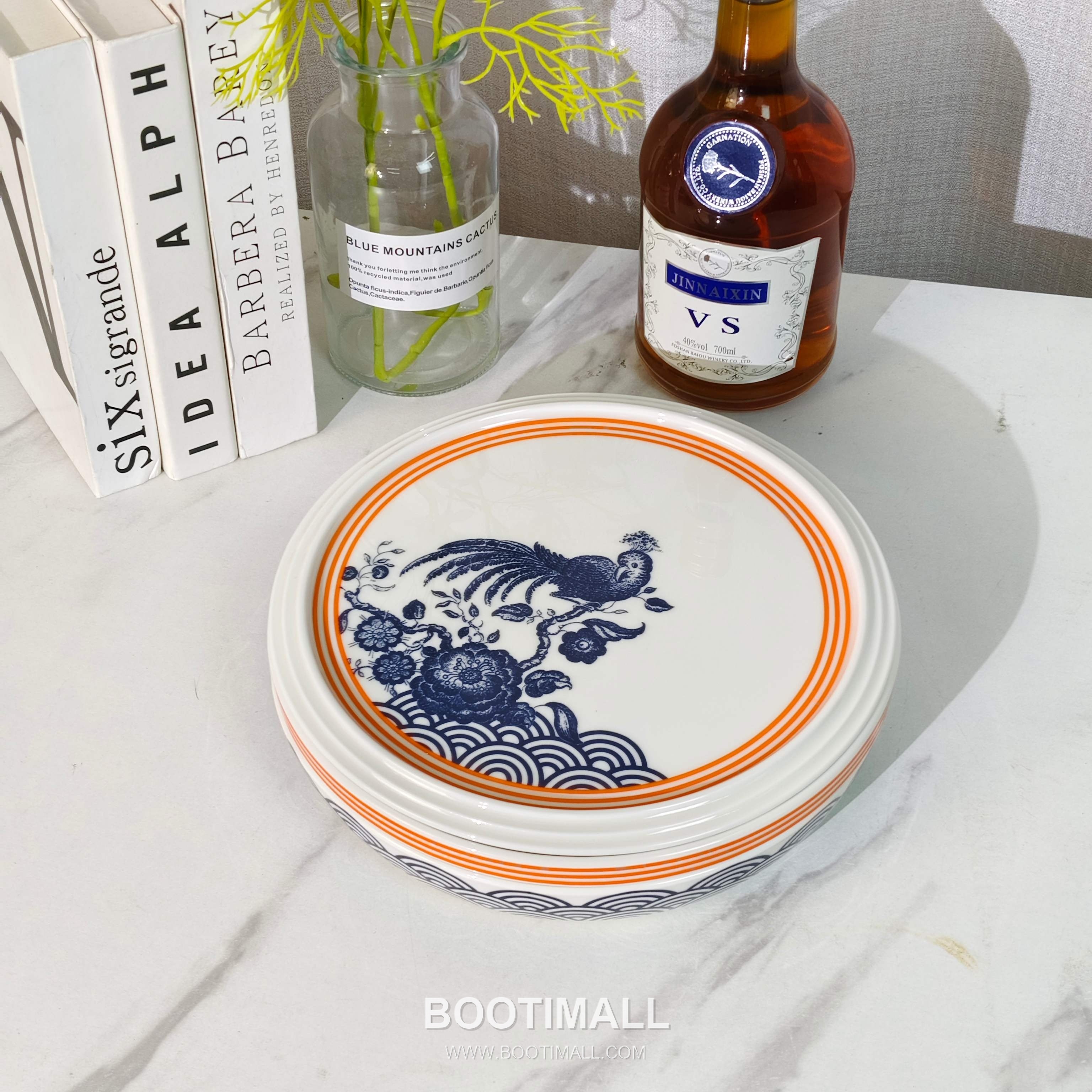 Blue Floral Dinnerware Set Porcelain Blue Tableware Set 청화 꽃형 식기 세트 도자기 블루 7 pieces 8