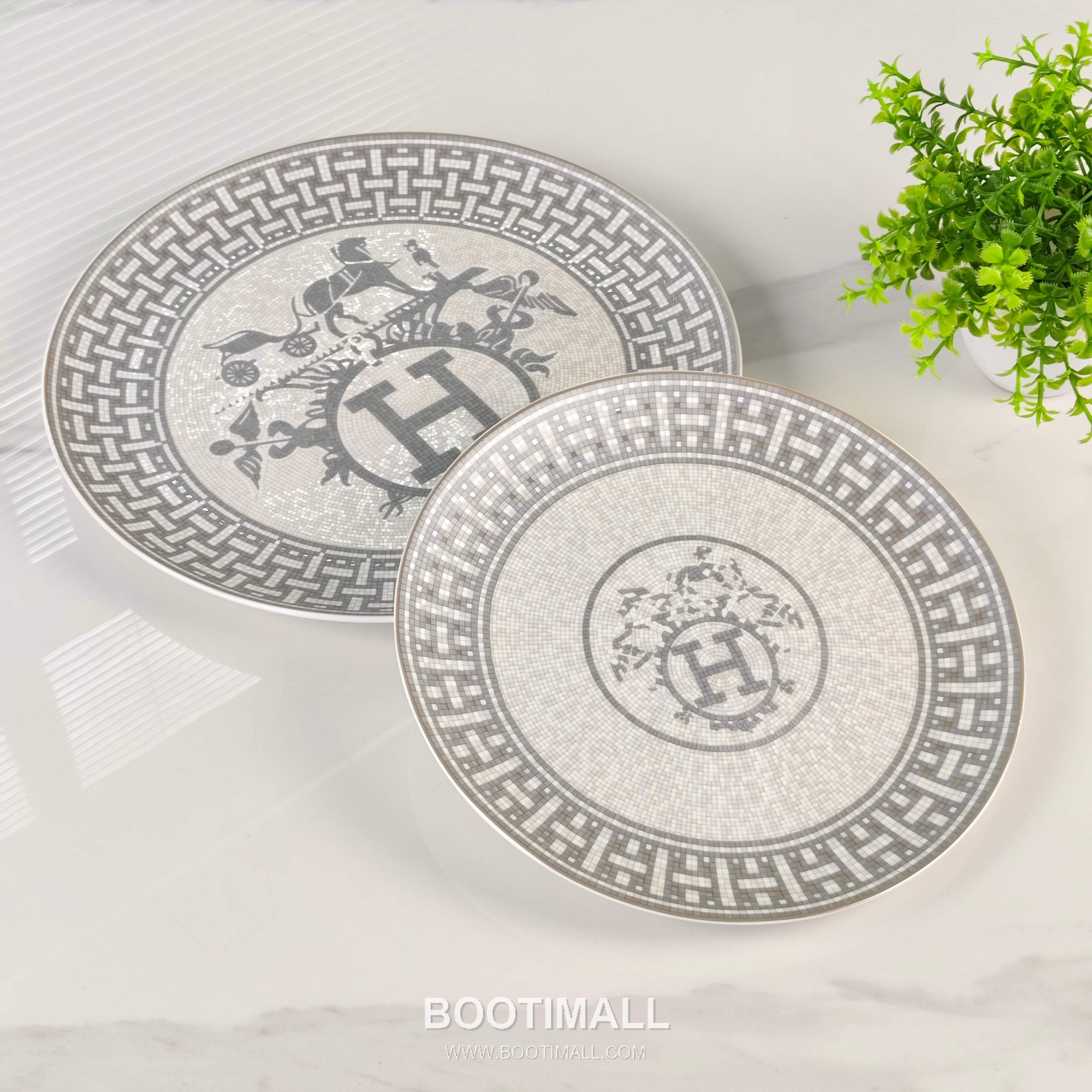 Hermes Double Plate Set Gray Tableware 에르메스 더블 플레이트 세트 그레이 테이블웨어 5