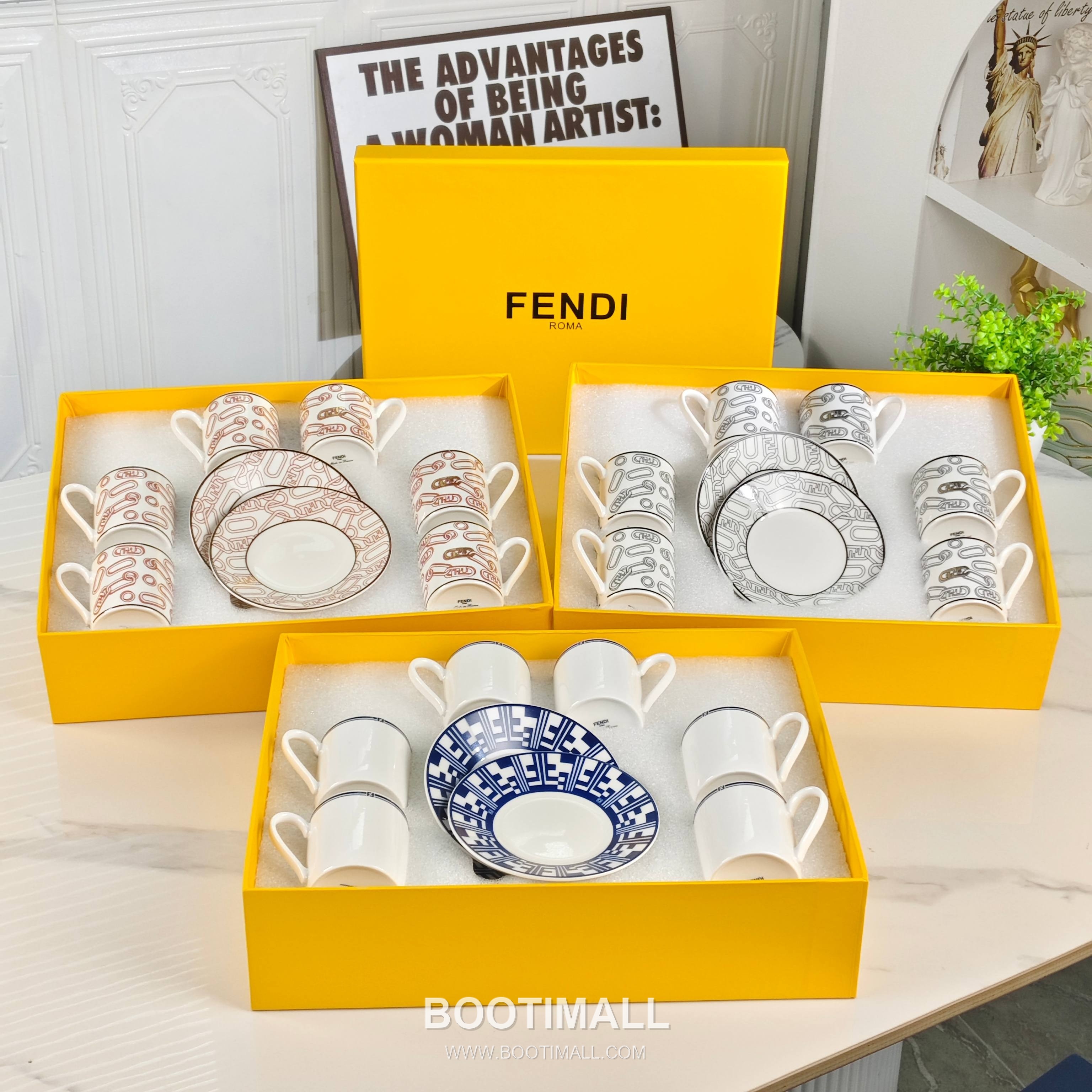 Fendi Blue and White Cup Set Blue Accessory 펜디 청화 컵 세트 블루 액세서리 9