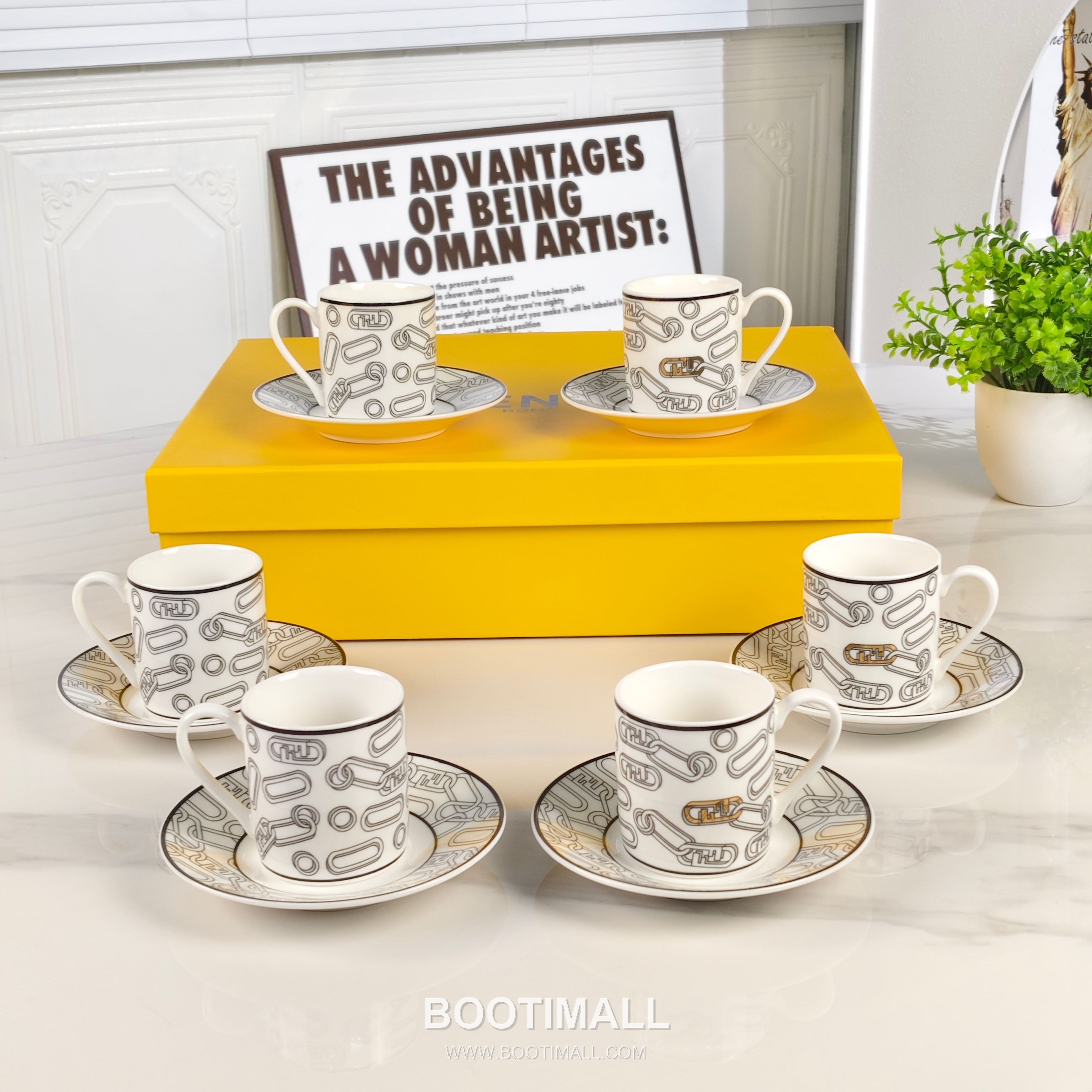Fendi Pin Cup Set Gray Tableware 펜디 핀 컵 세트 그레이 테이블웨어 2