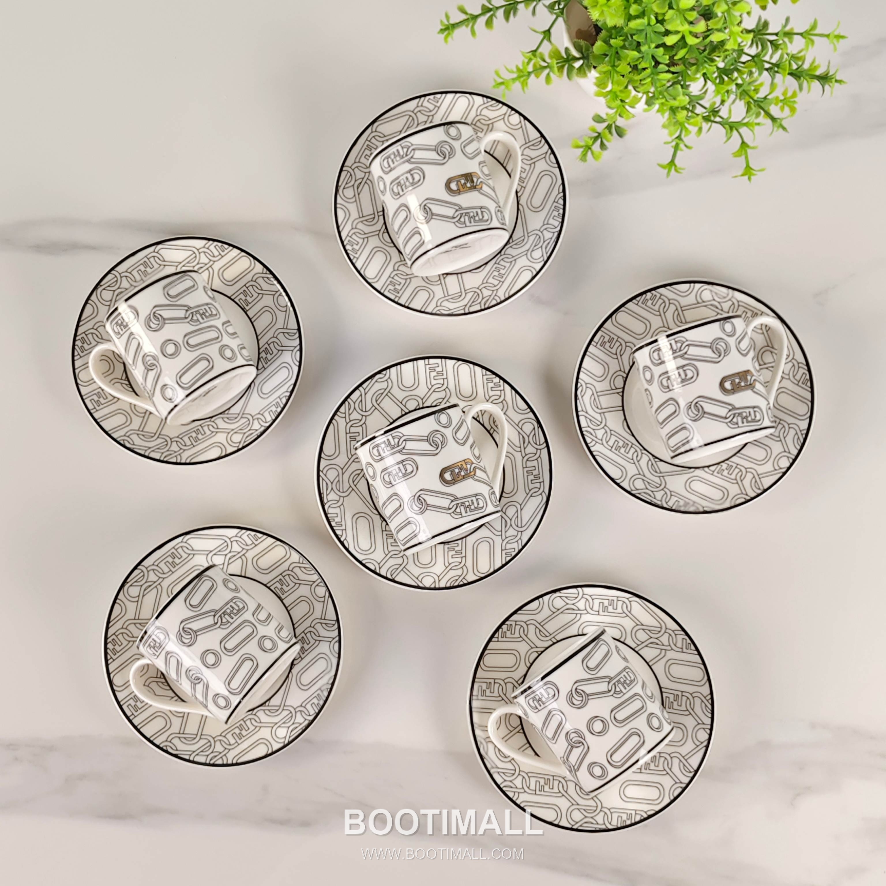 Fendi Pin Cup Set Gray Tableware 펜디 핀 컵 세트 그레이 테이블웨어 3