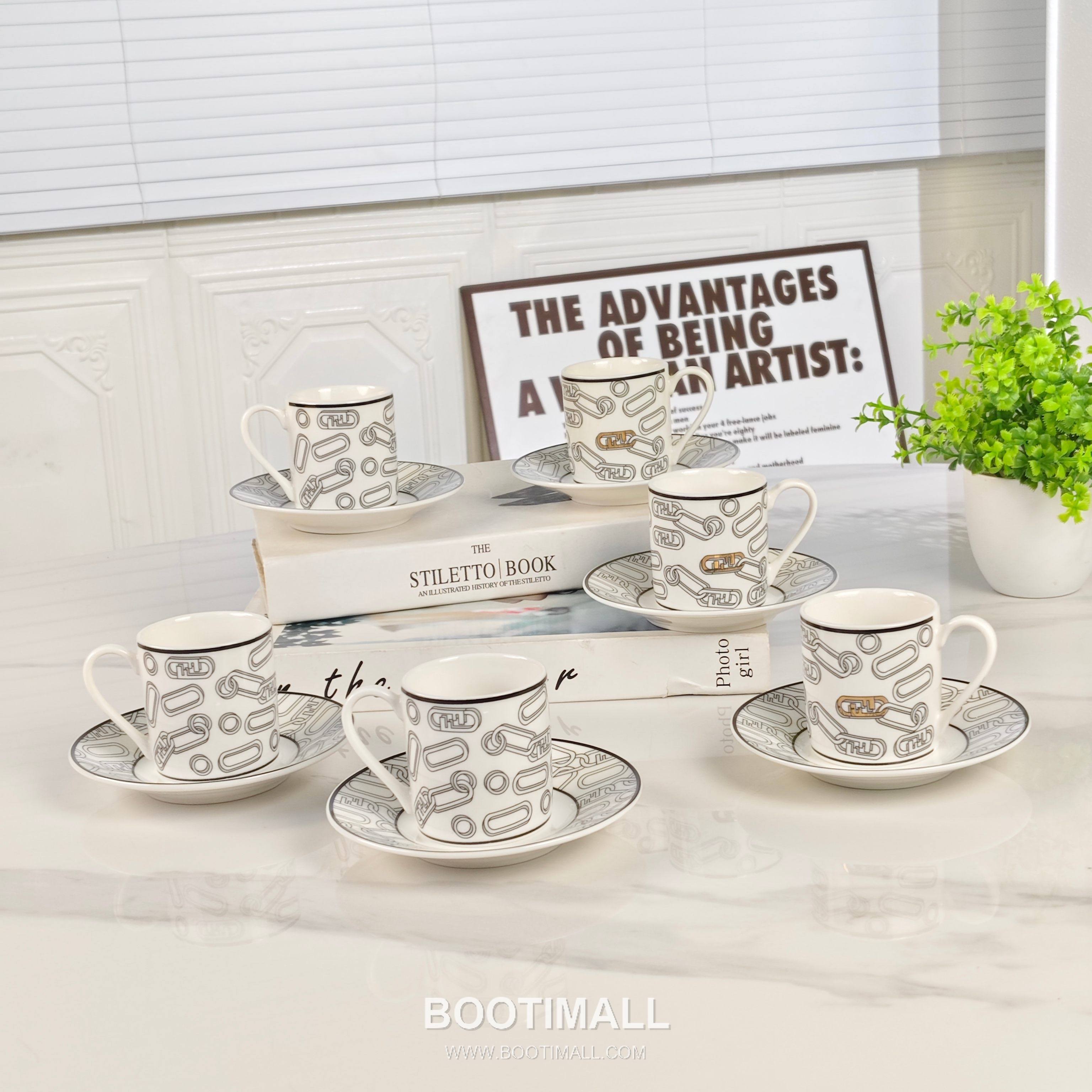 Fendi Pin Cup Set Gray Tableware 펜디 핀 컵 세트 그레이 테이블웨어 4