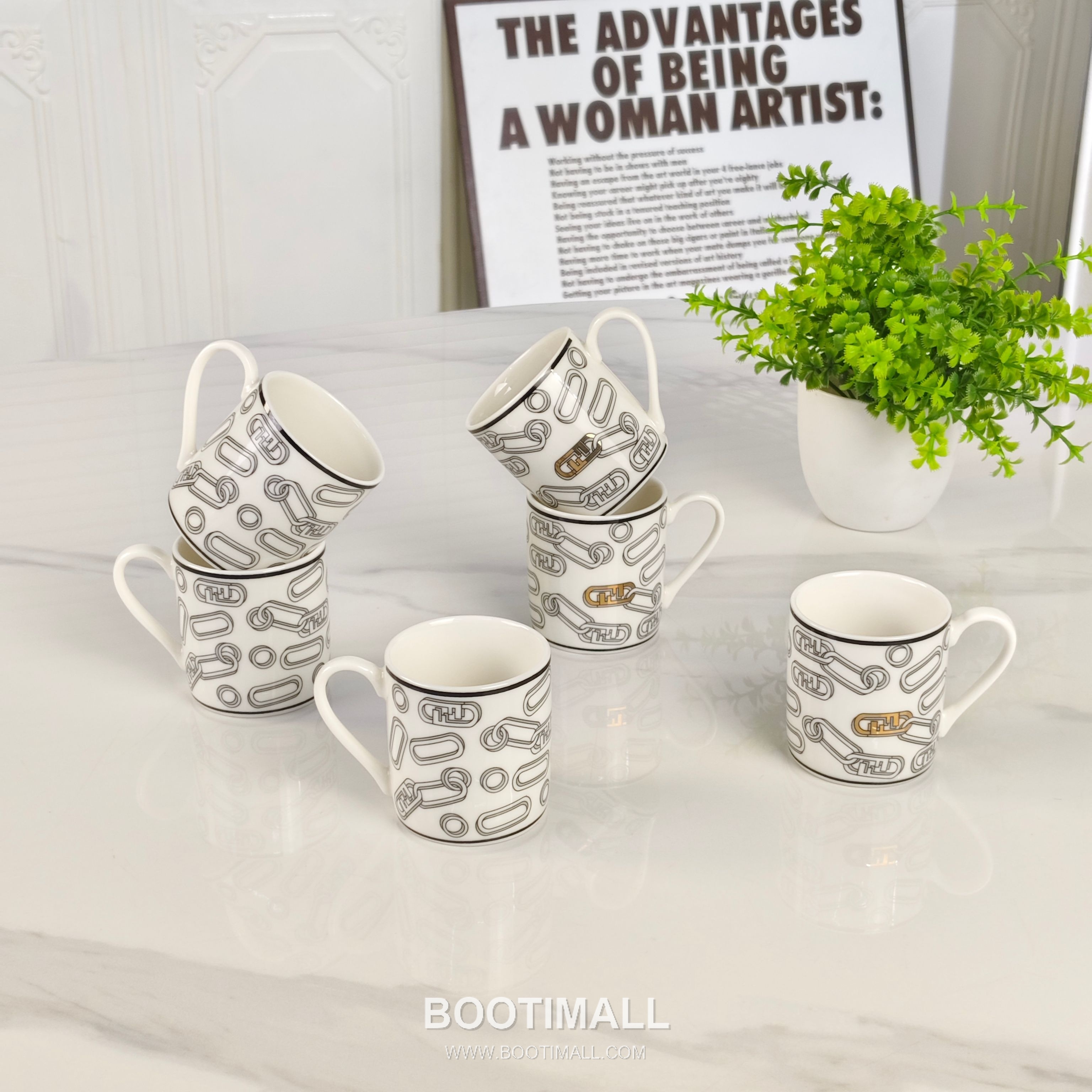 Fendi Pin Cup Set Gray Tableware 펜디 핀 컵 세트 그레이 테이블웨어 6