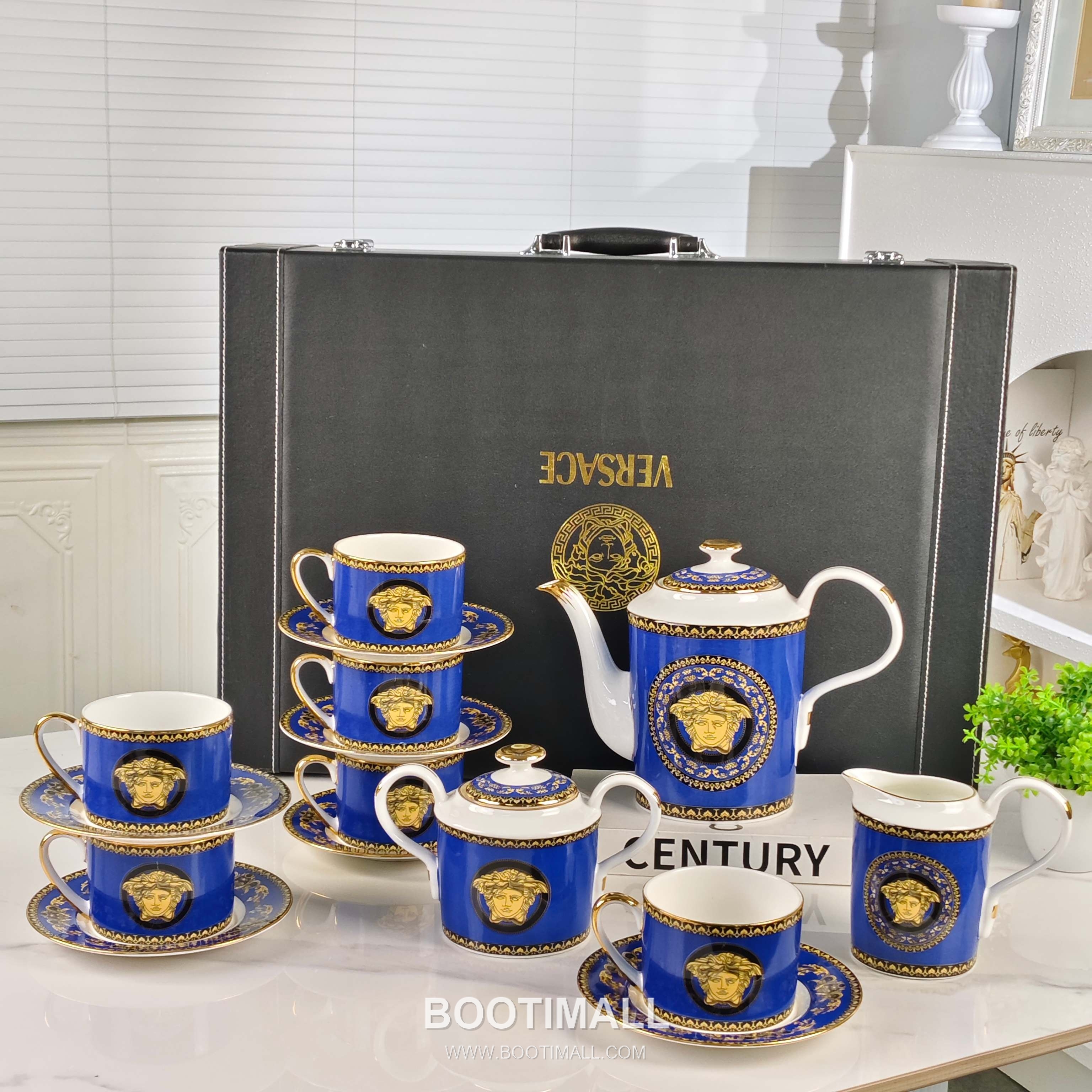 Versace Coffee Set Blue Tableware 베르사체 커피 세트 블루 테이블웨어 1