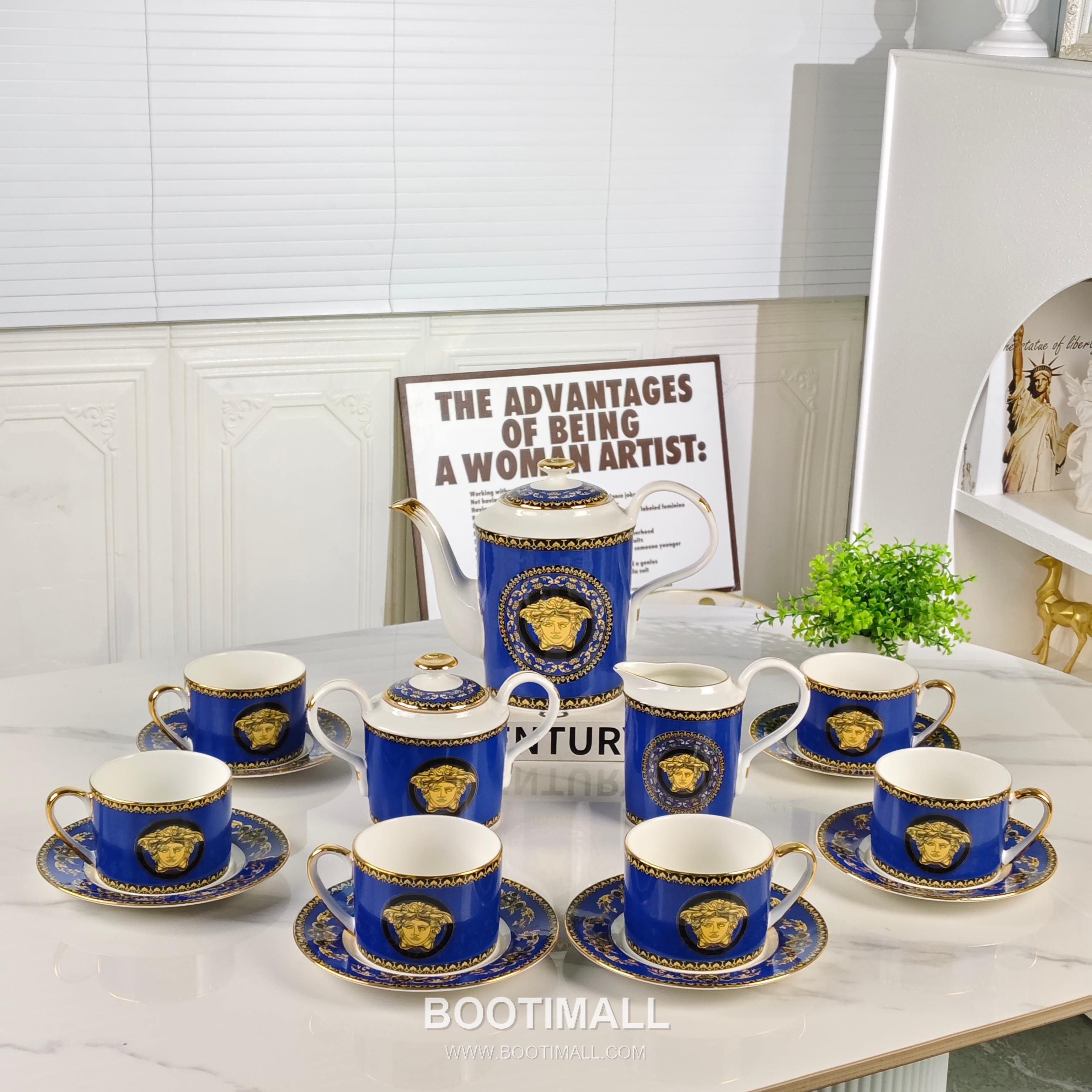 Versace Coffee Set Blue Tableware 베르사체 커피 세트 블루 테이블웨어 3