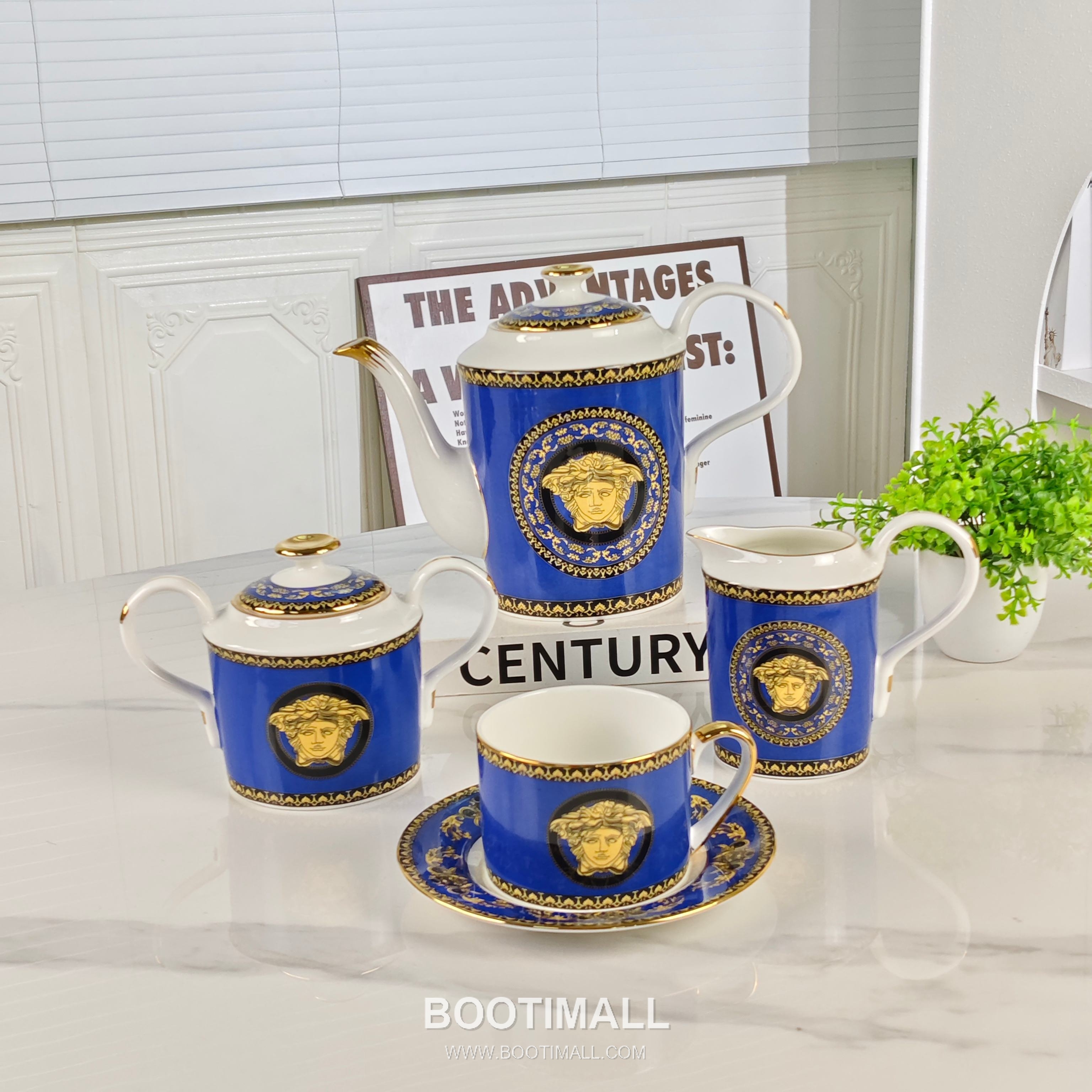 Versace Coffee Set Blue Tableware 베르사체 커피 세트 블루 테이블웨어 5