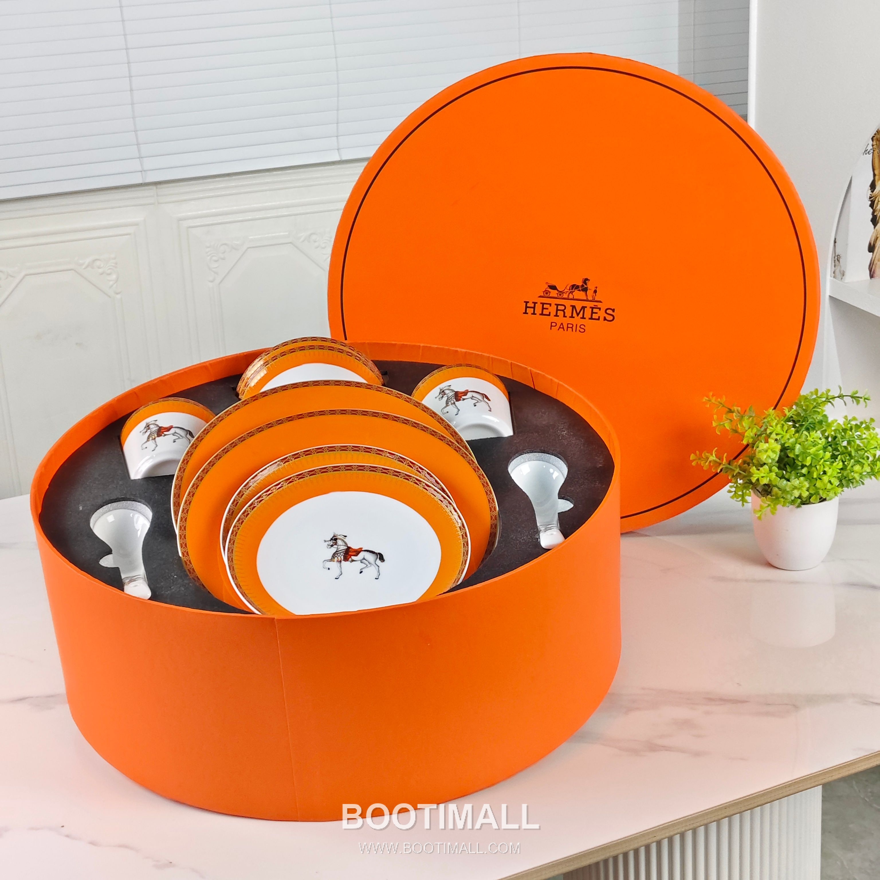 Hermes Single Horse Tableware Set Orange 에르메스 단마 식기 세트 오렌지 1