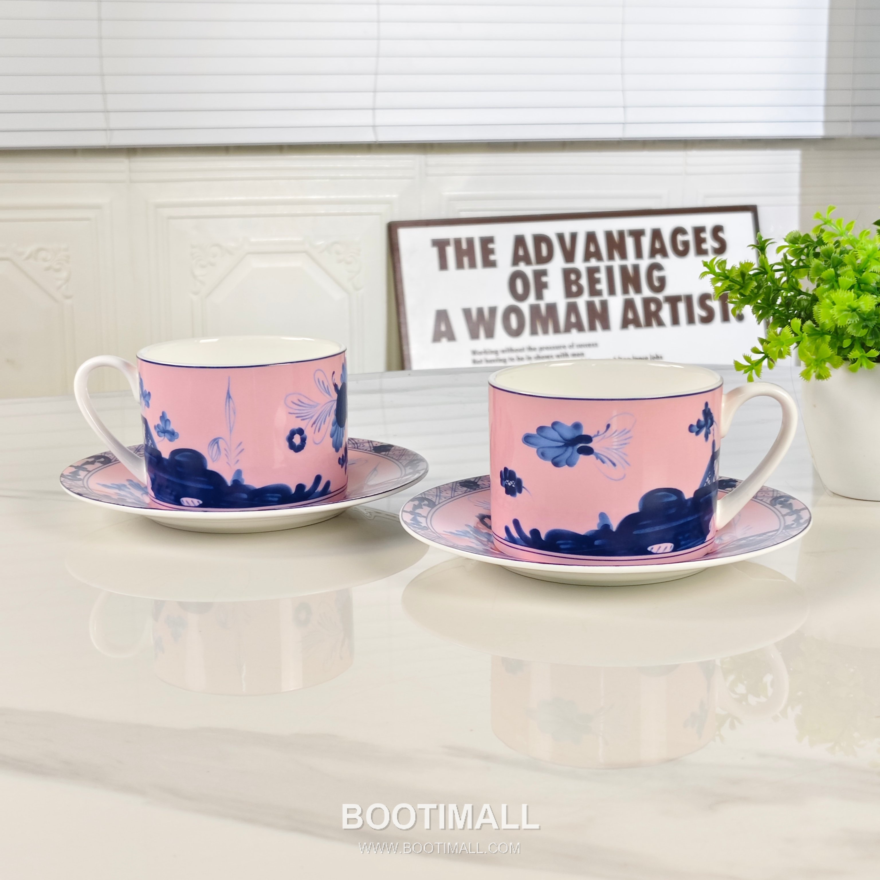 Double Cup Saucer Pink Tableware 더블 컵 소서 핑크 테이블웨어 4