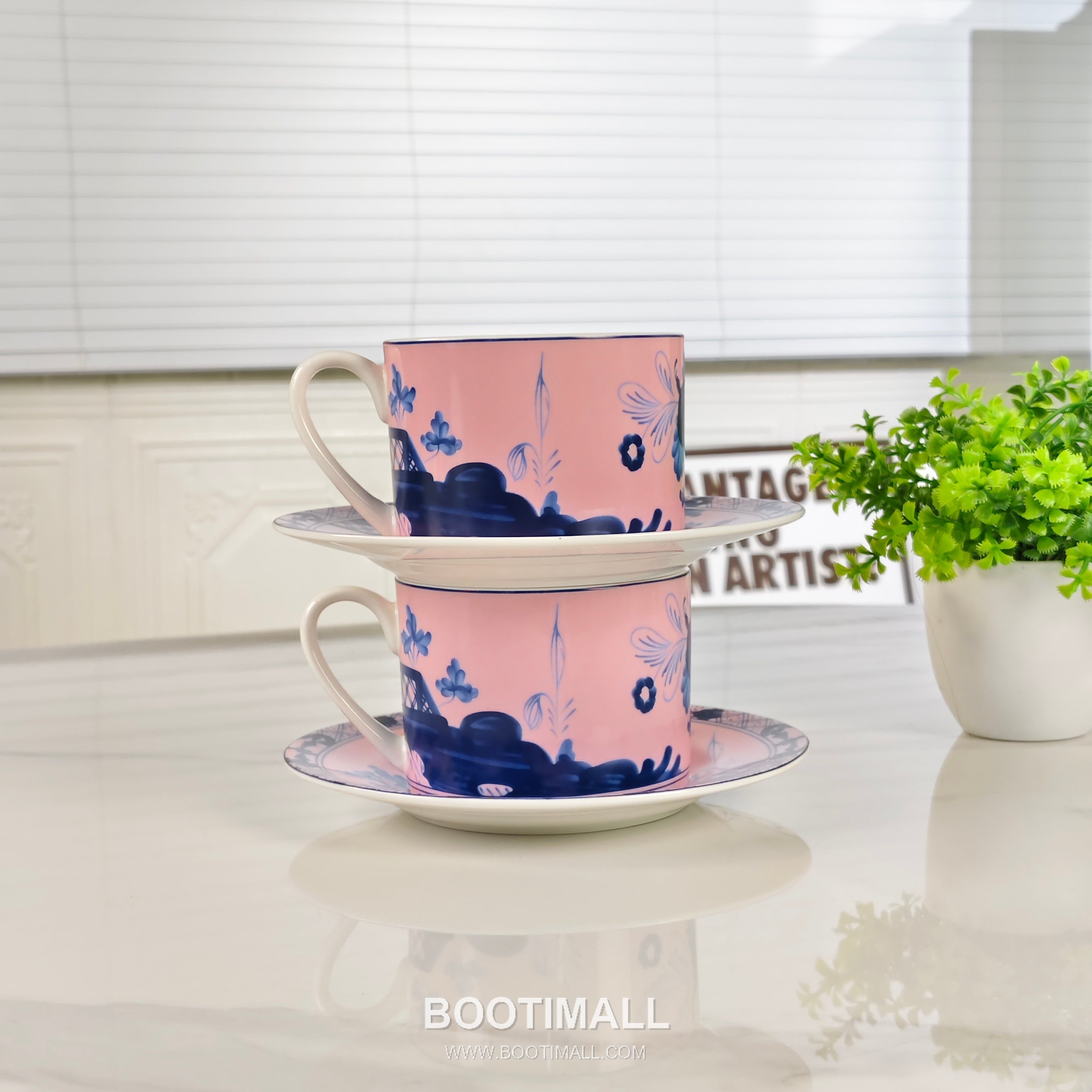 Double Cup Saucer Pink Tableware 더블 컵 소서 핑크 테이블웨어 5
