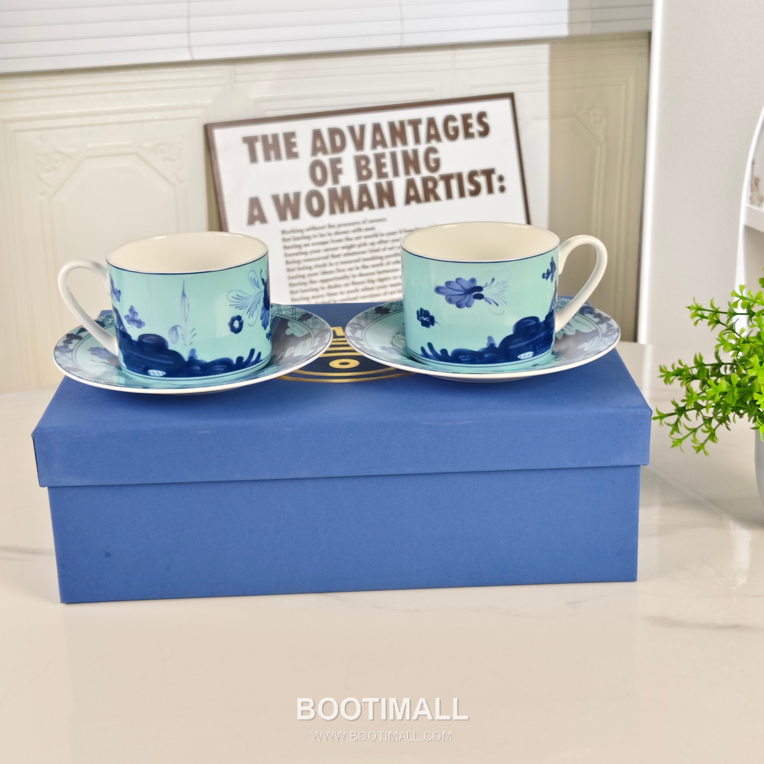 Double Cup Saucer Set Blue Accessory 더블 컵 소서 세트 블루 악세서리 3