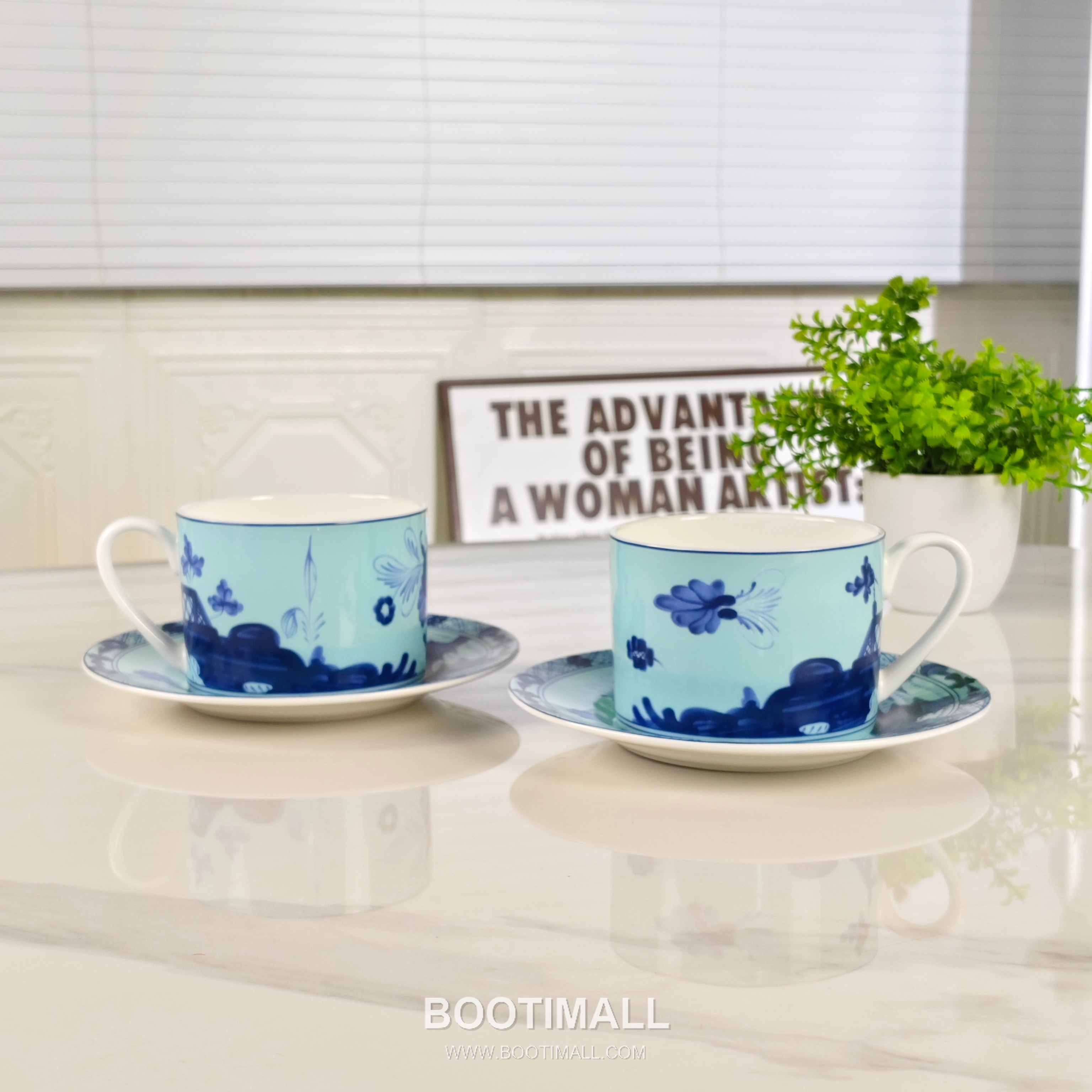 Double Cup Saucer Set Blue Accessory 더블 컵 소서 세트 블루 악세서리 4