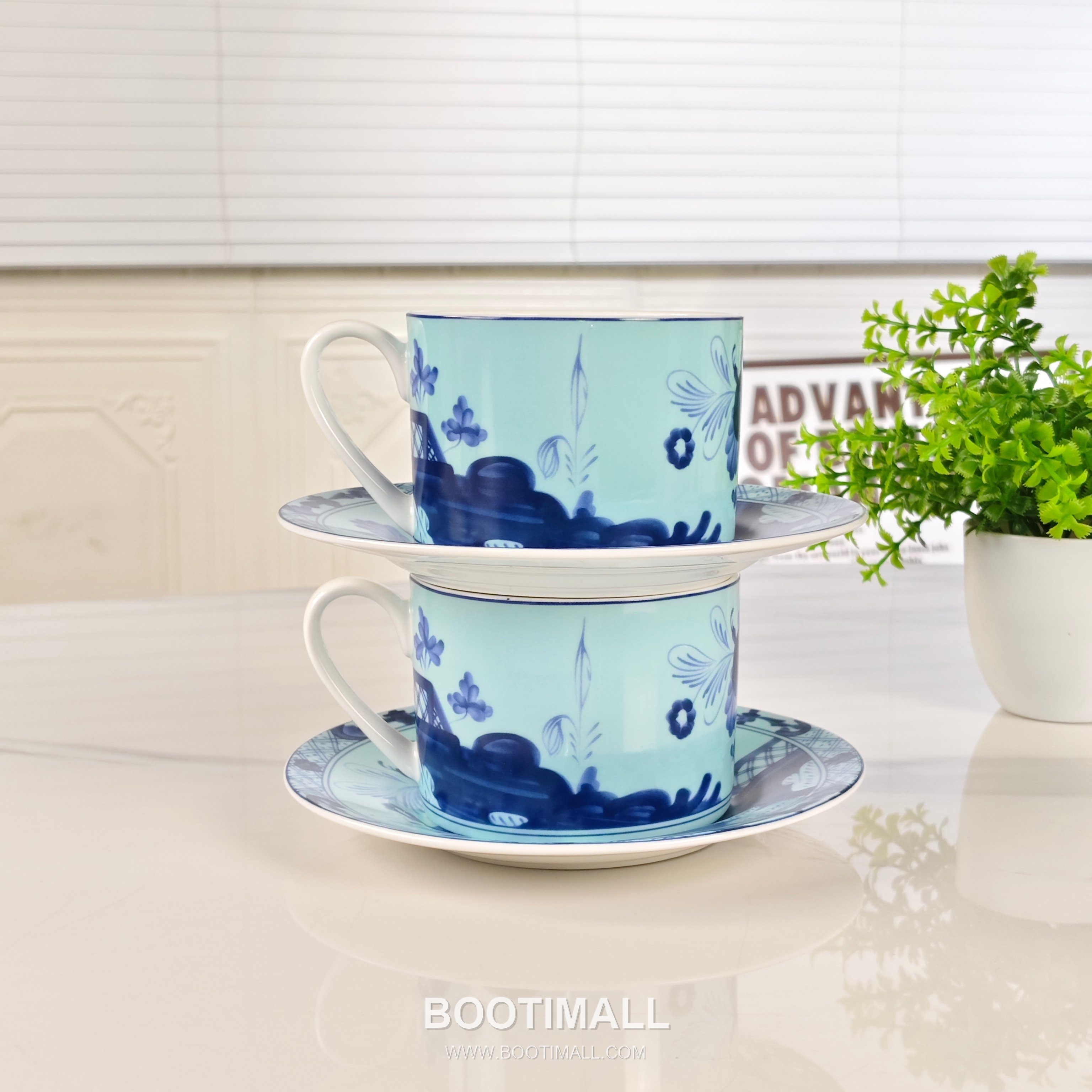 Double Cup Saucer Set Blue Accessory 더블 컵 소서 세트 블루 악세서리 9