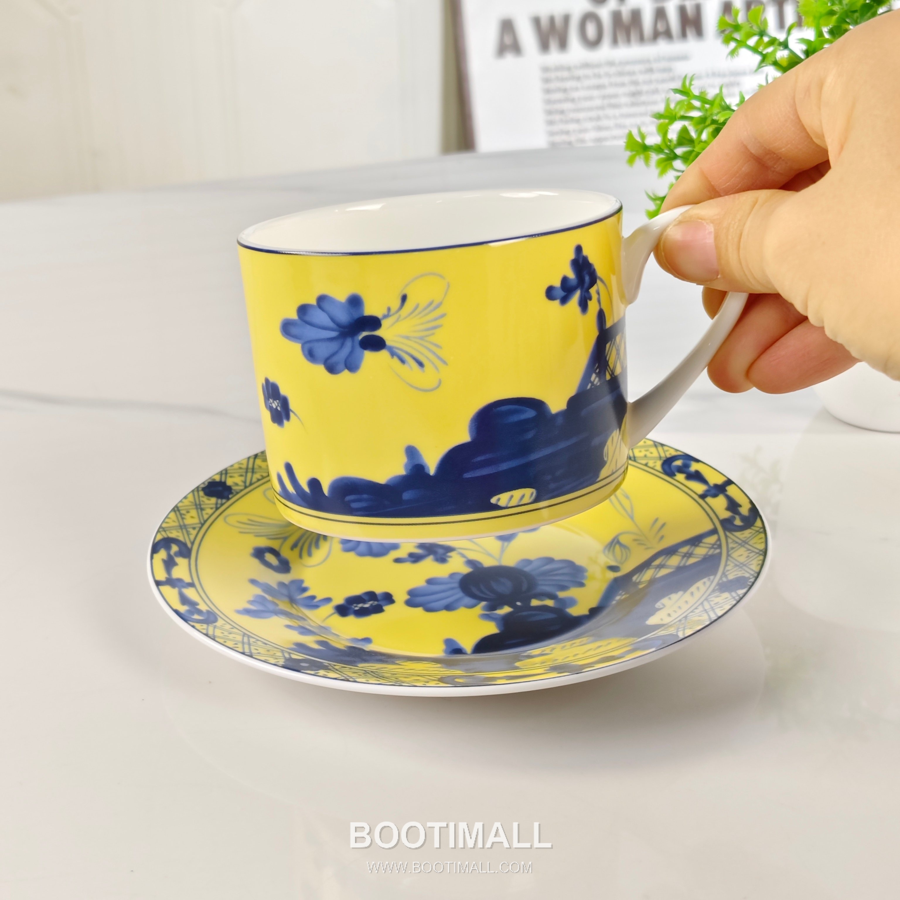 Double Cup Saucer Set Yellow Tableware 더블 컵 소서 세트 옐로우 테이블웨어 8