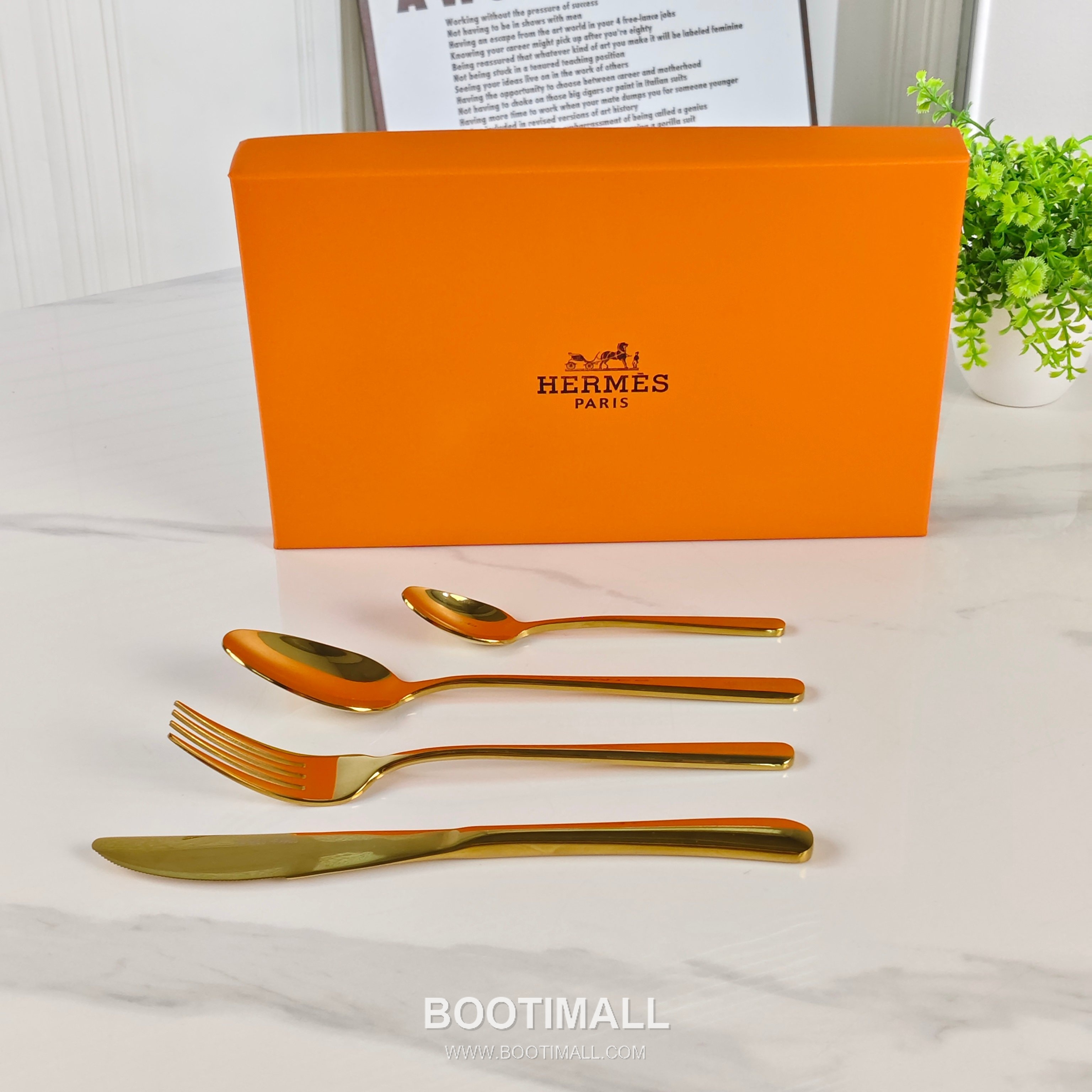 Hermes Elegant Cutlery Set Gold Acc 에르메스 우아한 커트러리 세트 골드 액세서리 4-piece set 5