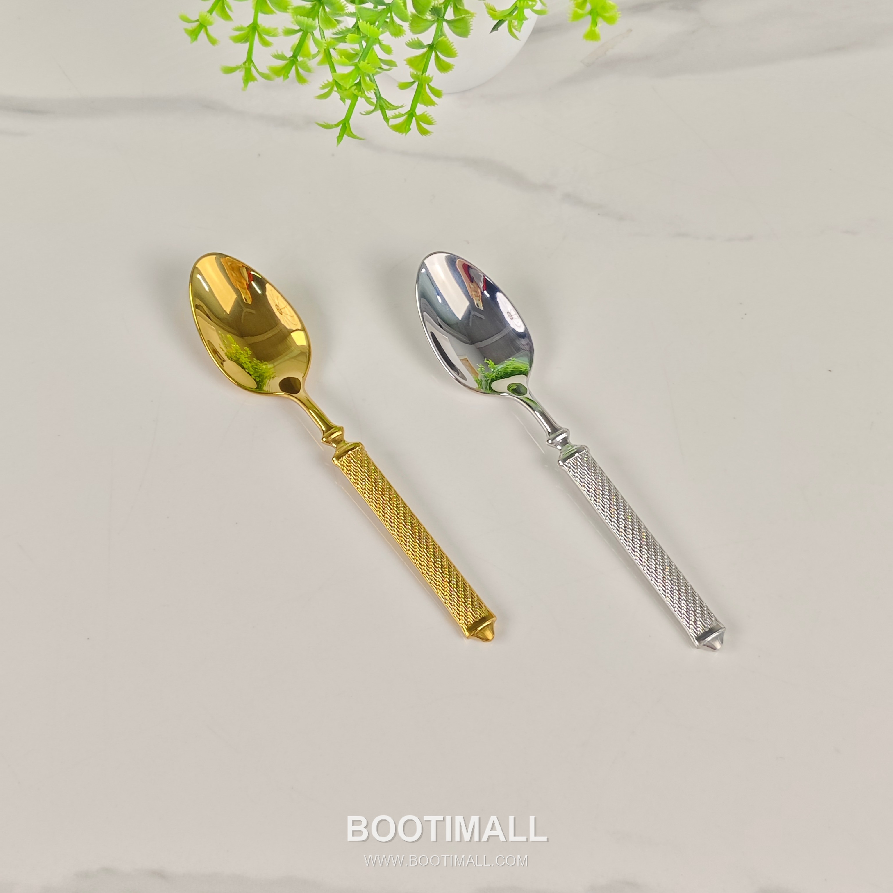 Hermes Ribbed Cutlery Set Gold Acc 에르메스 리브드 커틀러리 세트 골드 액세서리 Small Spoon: 14cm, Large Spoon: 20.5cm, Fork: 21cm, Knife: 24.5cm, Box: 26.5cm x 16.5cm x 3cm 8