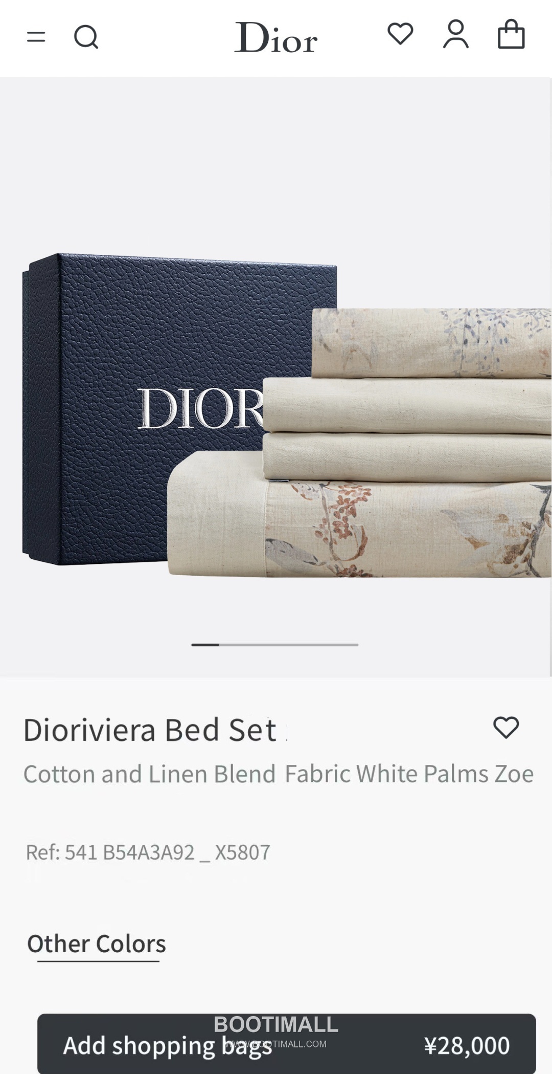 Dior Millerfiori Linen Blend Cotton 37%, Linen 15%, Lyocell 48% Ink Wash Bedding Set 디올 밀러피오리 린넨 블렌드 코튼 37%, 린넨 15%, 라이오셀 48% 먹색 침구 세트 Queen, King 1