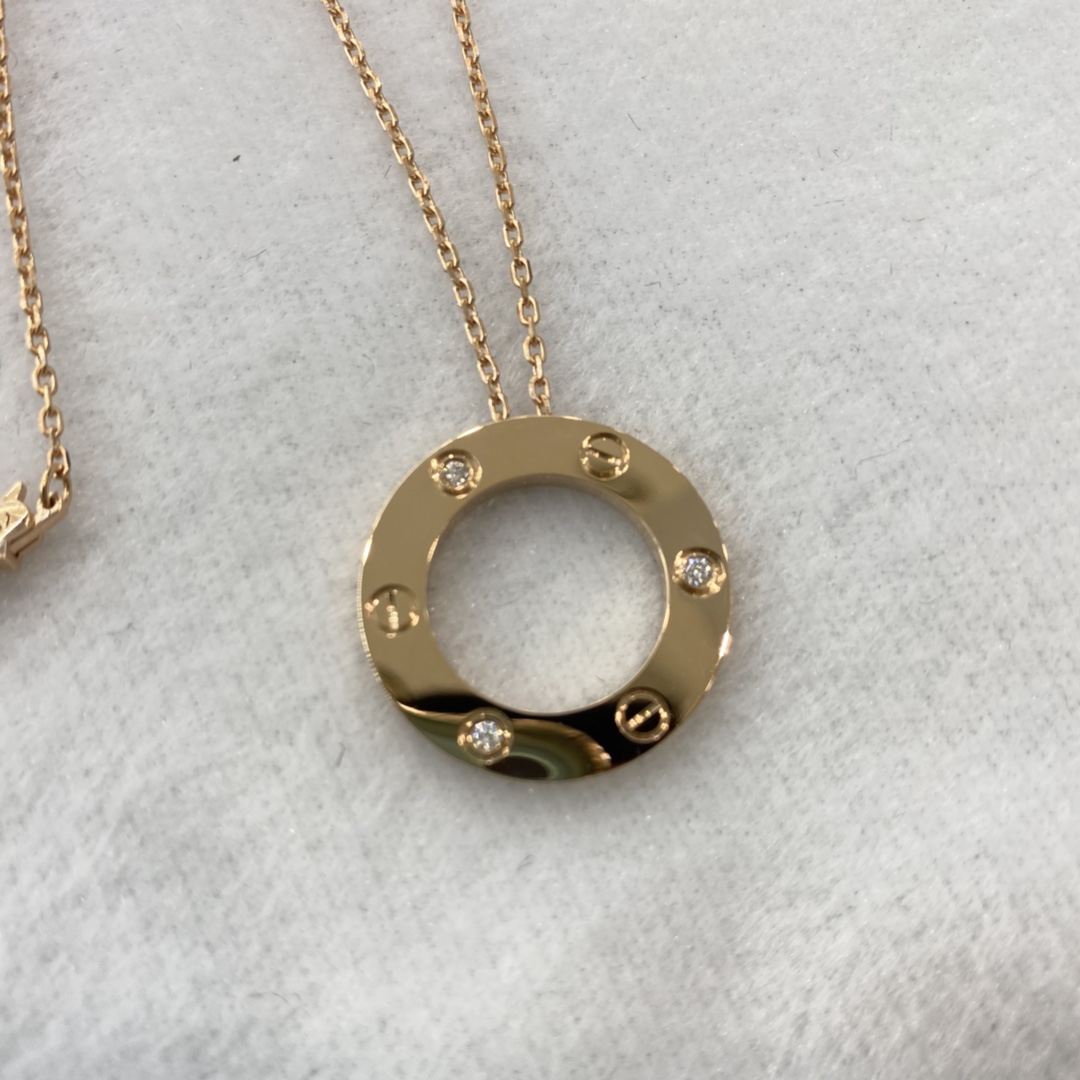 Cartier 까르띠애 트리니티 삼색 다이아몬드 목걸이 18K 골드 4