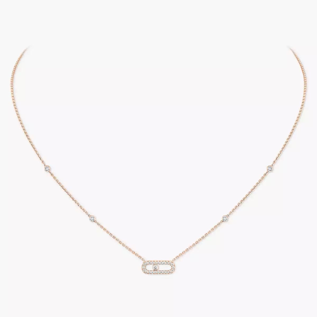 Messika Move 무브 다이아몬드 목걸이 18K 로즈골드 10