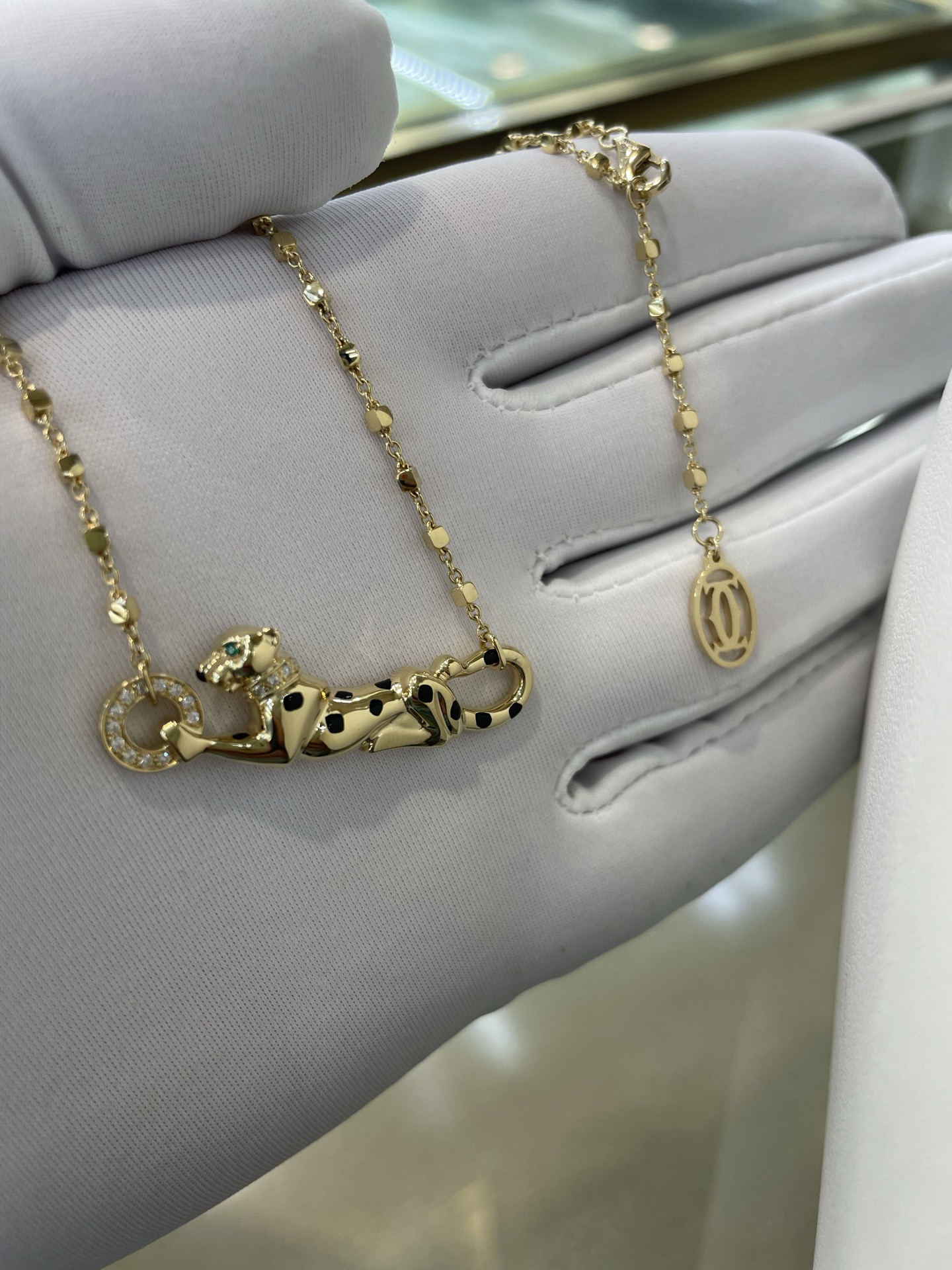 Cartier Panthère 팬더 다이아몬드 목걸이 18K 골드 14