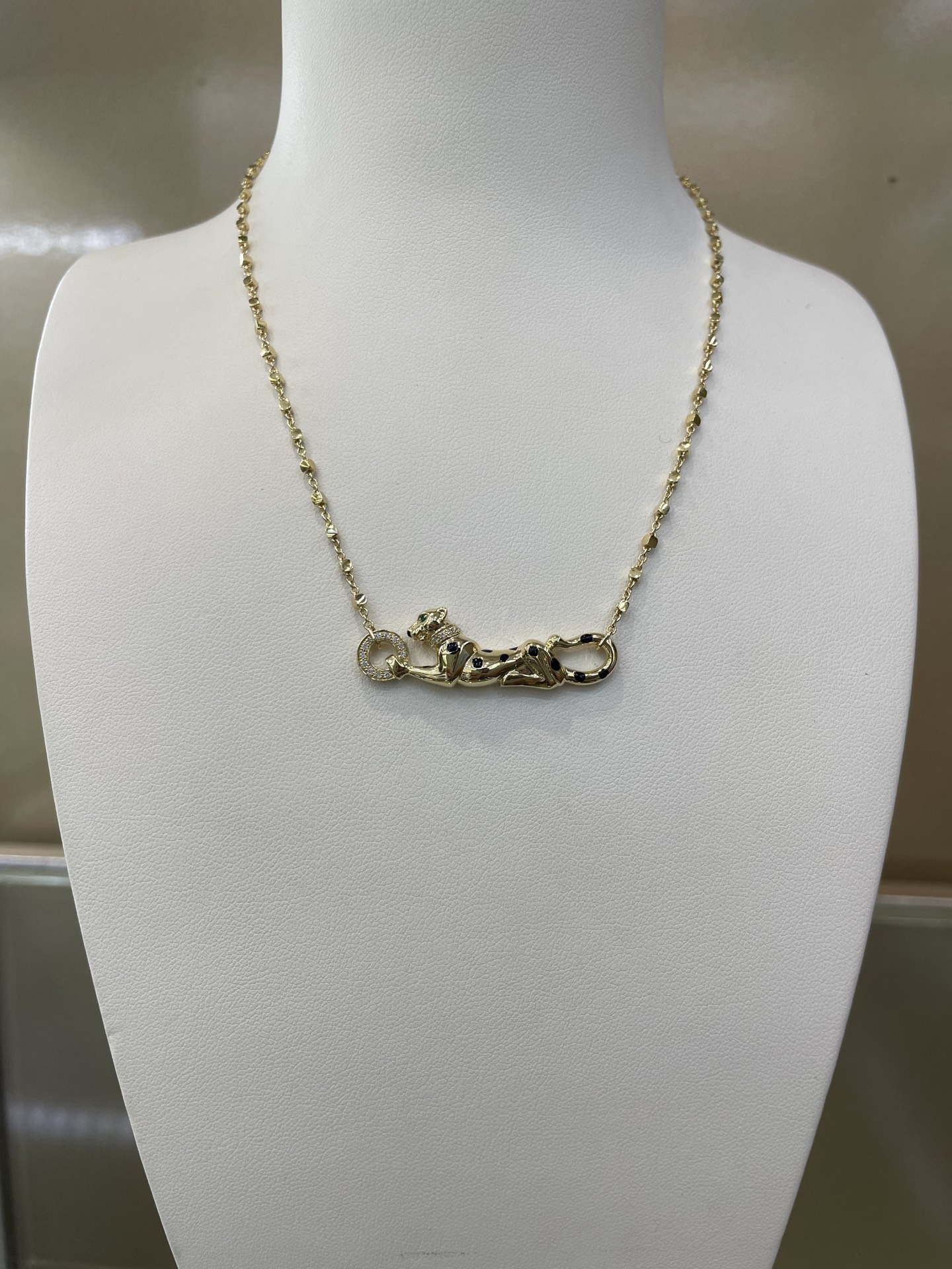 Cartier Panthère 팬더 다이아몬드 목걸이 18K 골드 17