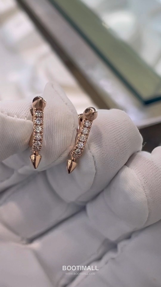 Cartier Titan Earrings 18K Gold, Diamonds Gold 까르띠에 타이탄 이어링 18K 골드, 다이아몬드 골드 3
