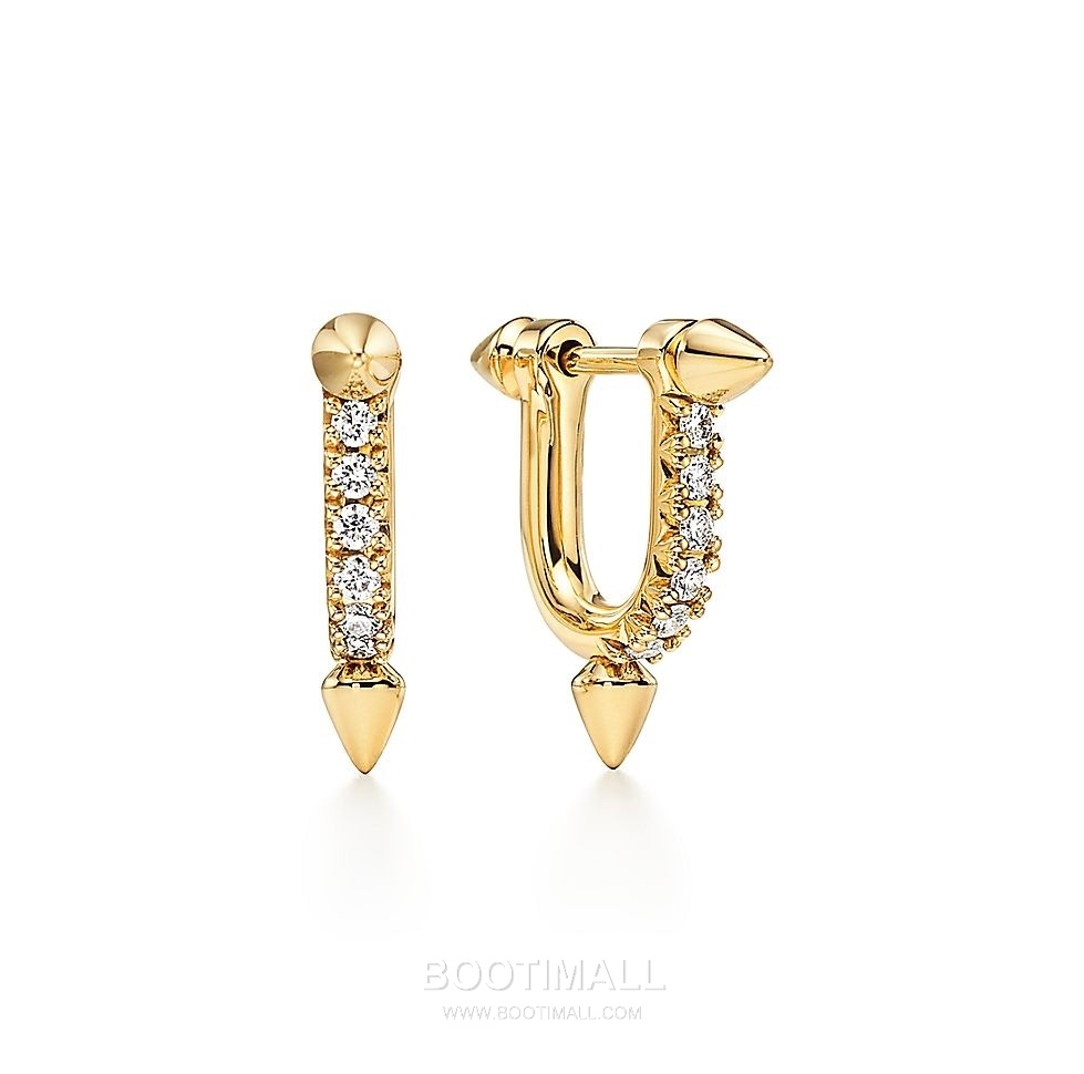 Cartier Titan Earrings 18K Gold, Diamonds Gold 까르띠에 타이탄 이어링 18K 골드, 다이아몬드 골드 16